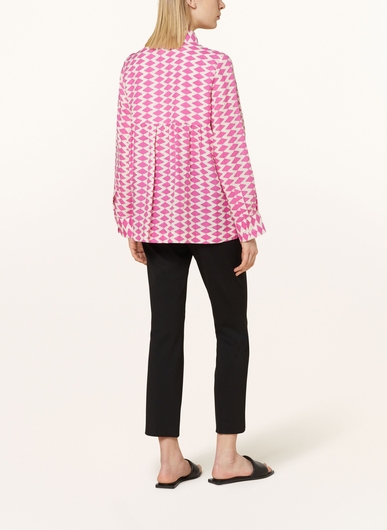 seidensticker Shirt blouse made of linen, Color: PINK/ ECRU (Image 3)