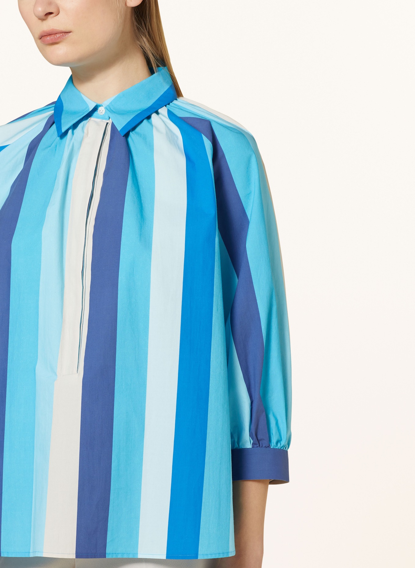seidensticker Shirt blouse with 3/4 sleeves, Color: BLUE/ CREAM/ LIGHT BLUE (Image 4)