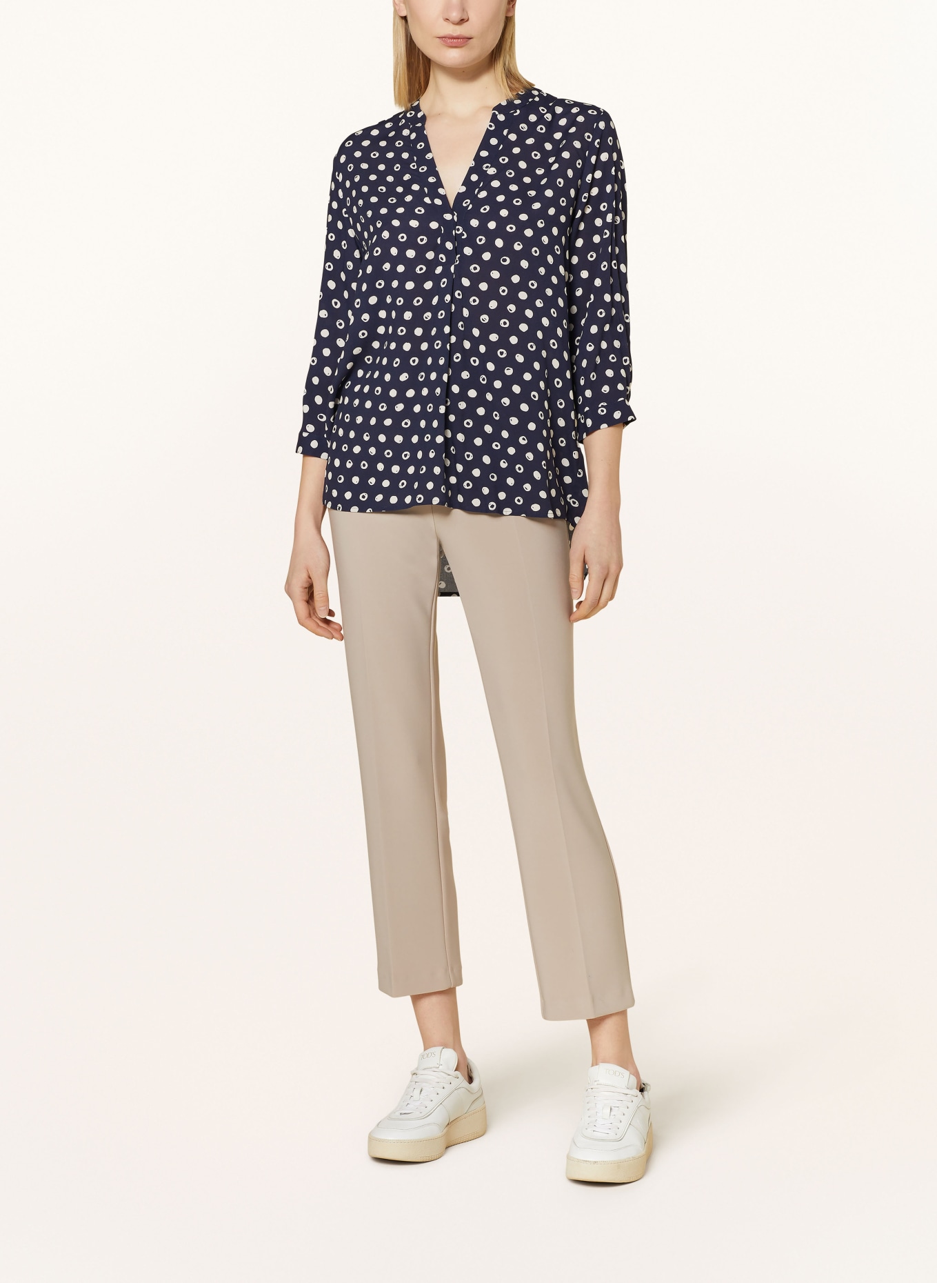 seidensticker Shirt blouse with 3/4 sleeves, Color: DARK BLUE/ CREAM (Image 2)
