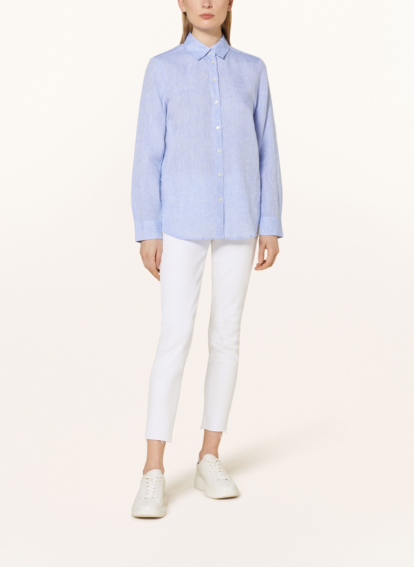seidensticker Shirt blouse made of linen, Color: LIGHT BLUE (Image 2)