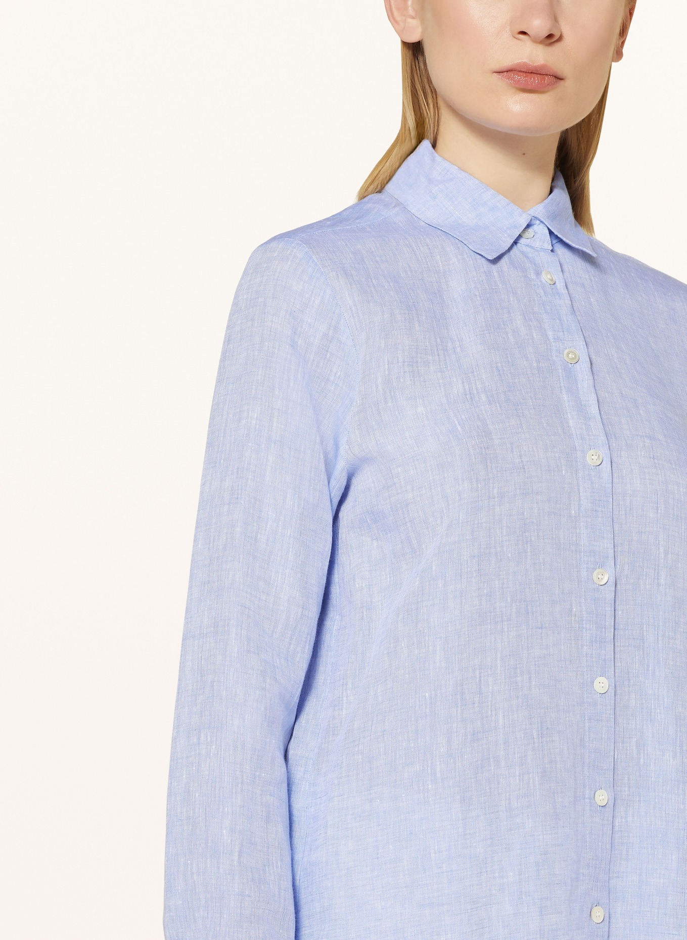 seidensticker Shirt blouse made of linen, Color: LIGHT BLUE (Image 4)