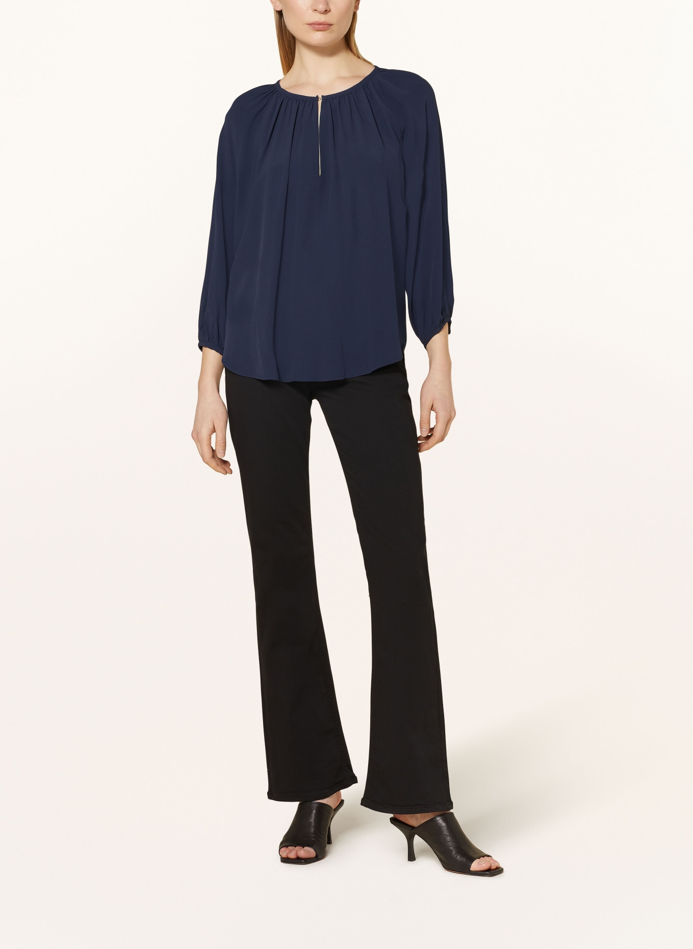 seidensticker Shirt blouse with 3/4 sleeves, Color: DARK BLUE (Image 2)
