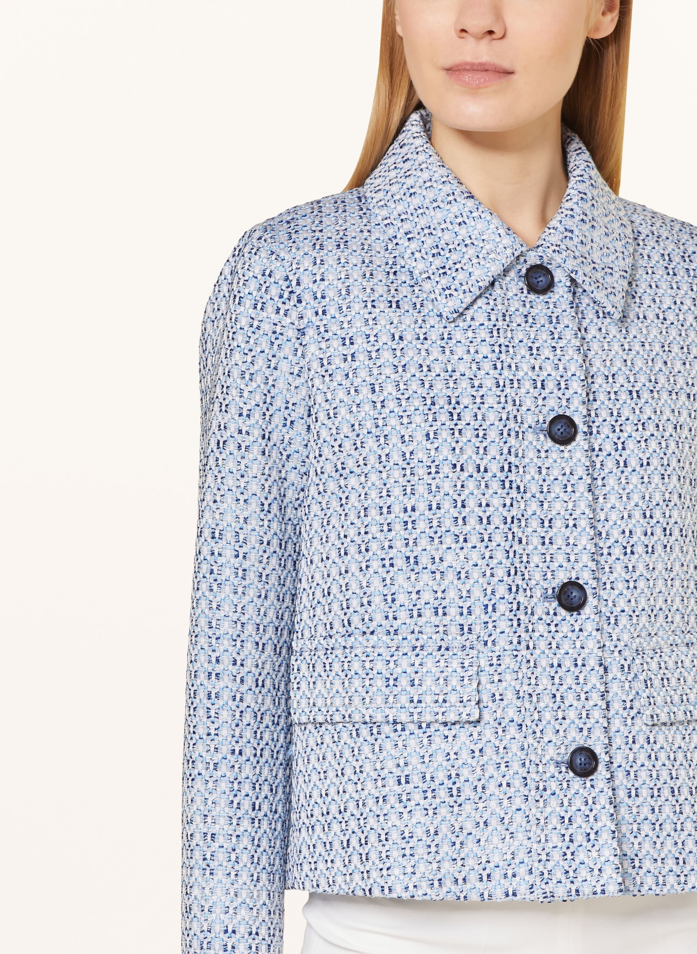CINQUE Tweed jacket CIMABIA with glitter thread, Color: LIGHT BLUE (Image 4)