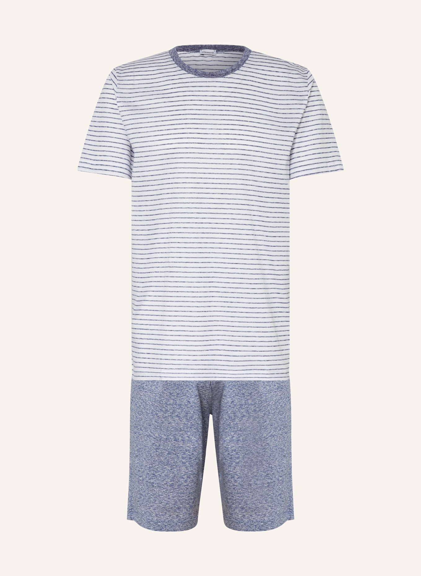 zimmerli Shorty pajamas FILODISCOZIA STRIPES, Color: BLUE/ WHITE (Image 1)