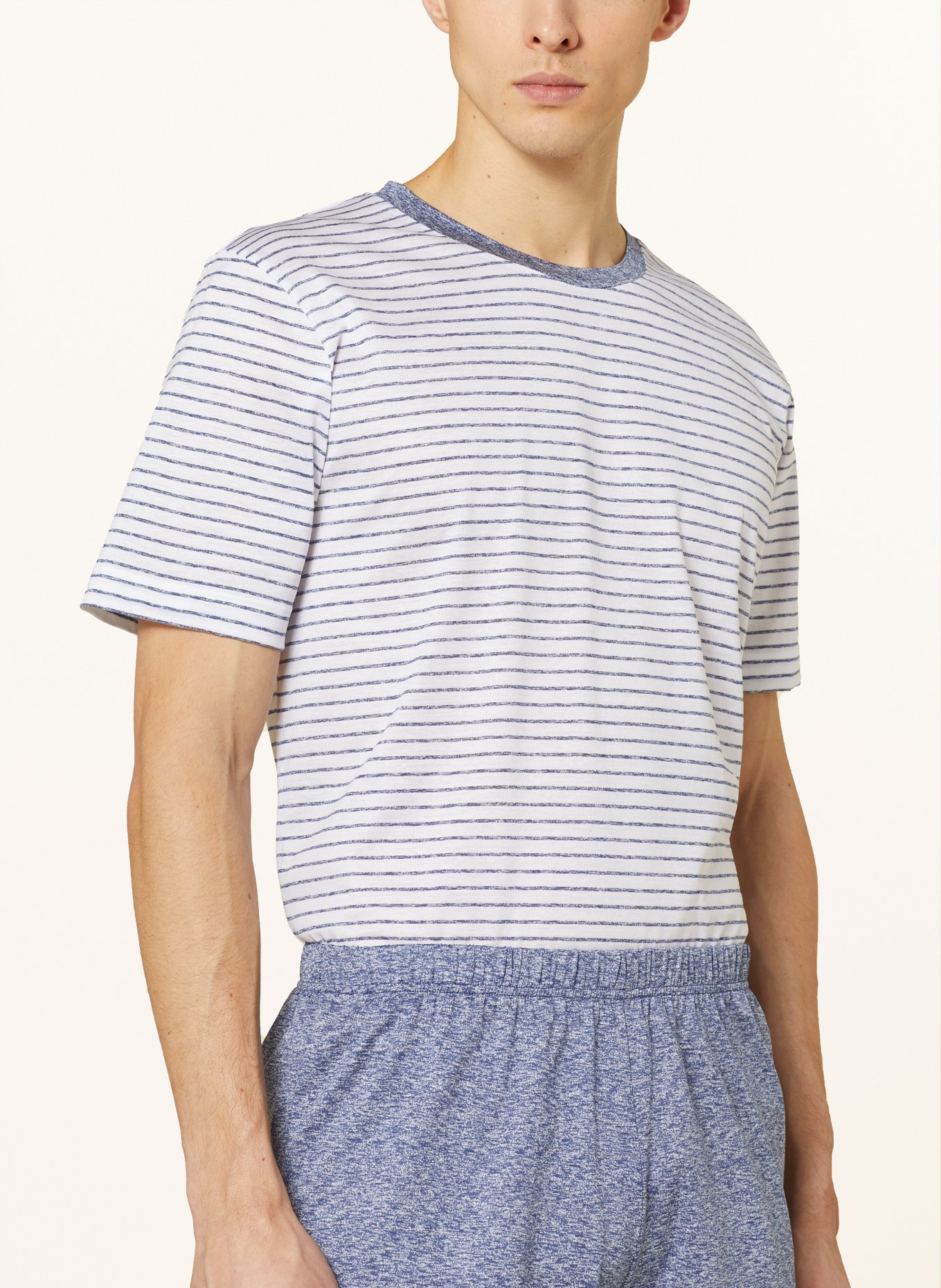 zimmerli Shorty pajamas FILODISCOZIA STRIPES, Color: BLUE/ WHITE (Image 4)