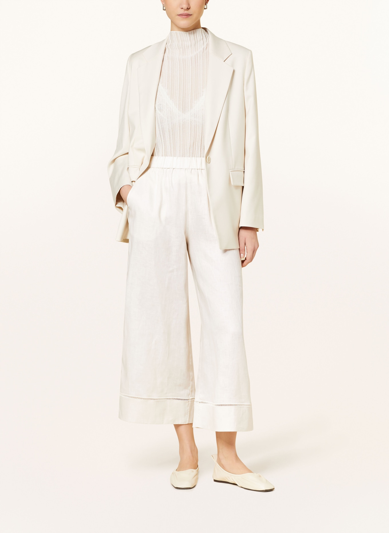 MaxMara LEISURE Linen culottes BRAMA, Color: ECRU (Image 2)
