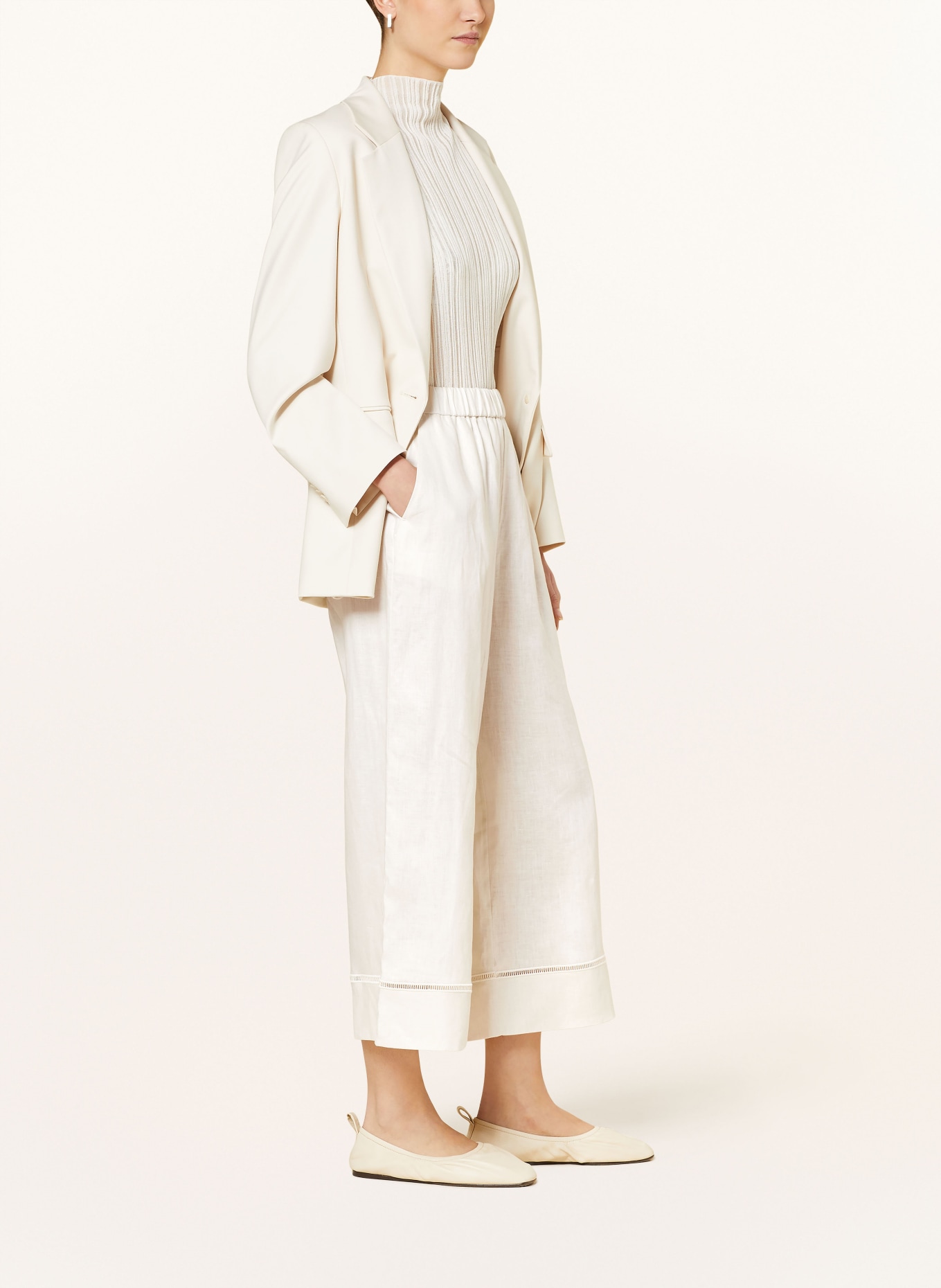 MaxMara LEISURE Linen culottes BRAMA, Color: ECRU (Image 4)