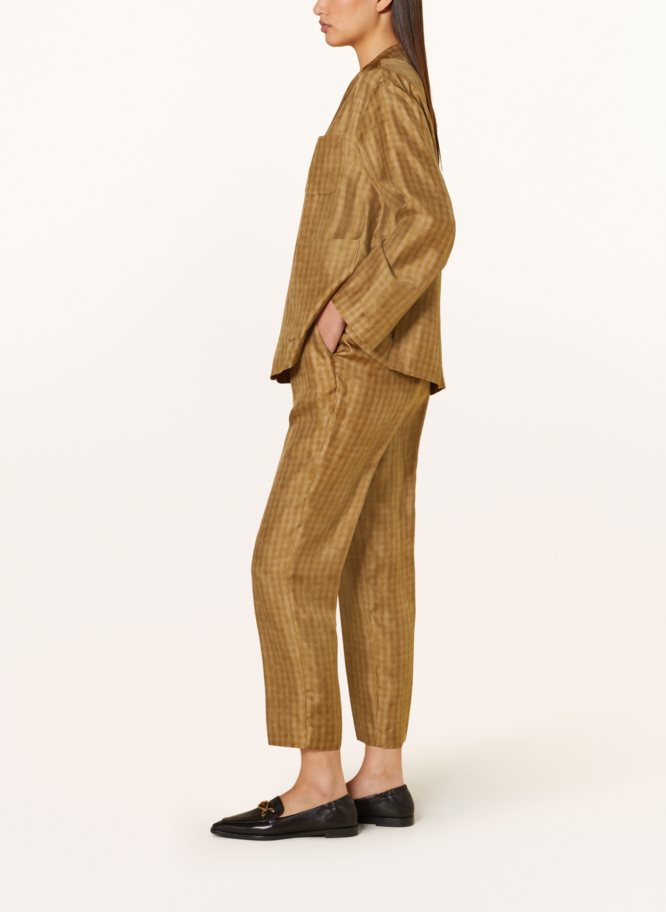 Kiltie Silk pants, Color: BEIGE (Image 4)