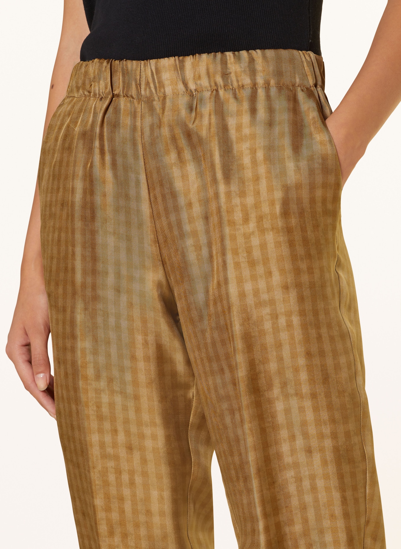 Kiltie Silk pants, Color: BEIGE (Image 5)