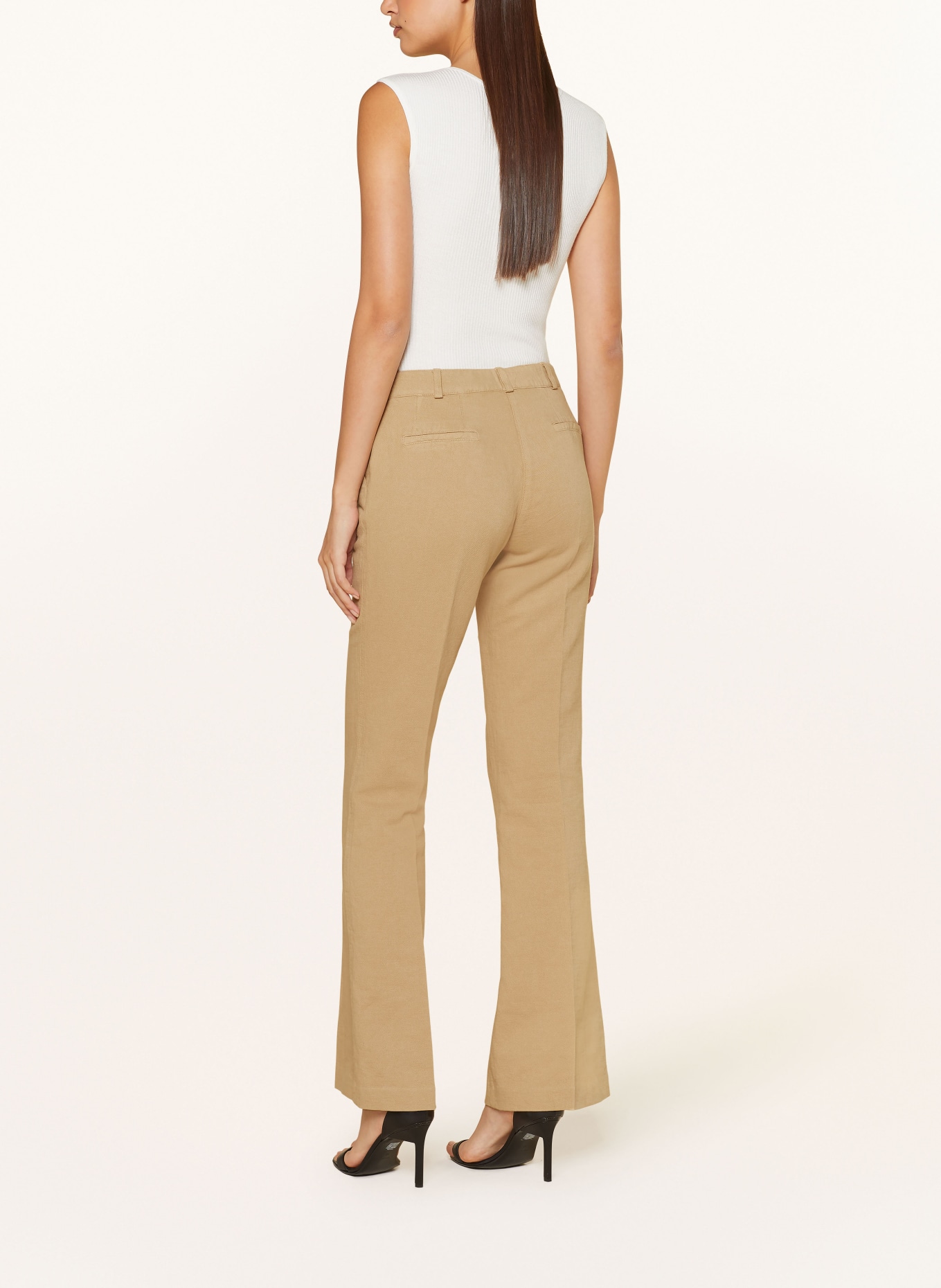 Kiltie Trousers with linen, Color: BEIGE (Image 3)