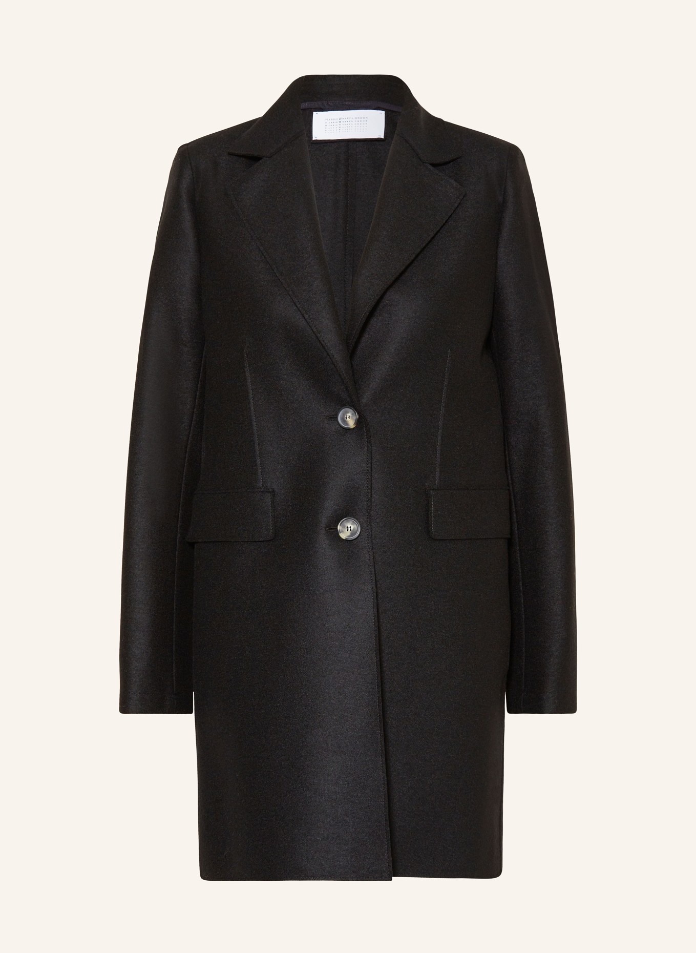 HARRIS WHARF LONDON Wool coat, Color: BLACK (Image 1)