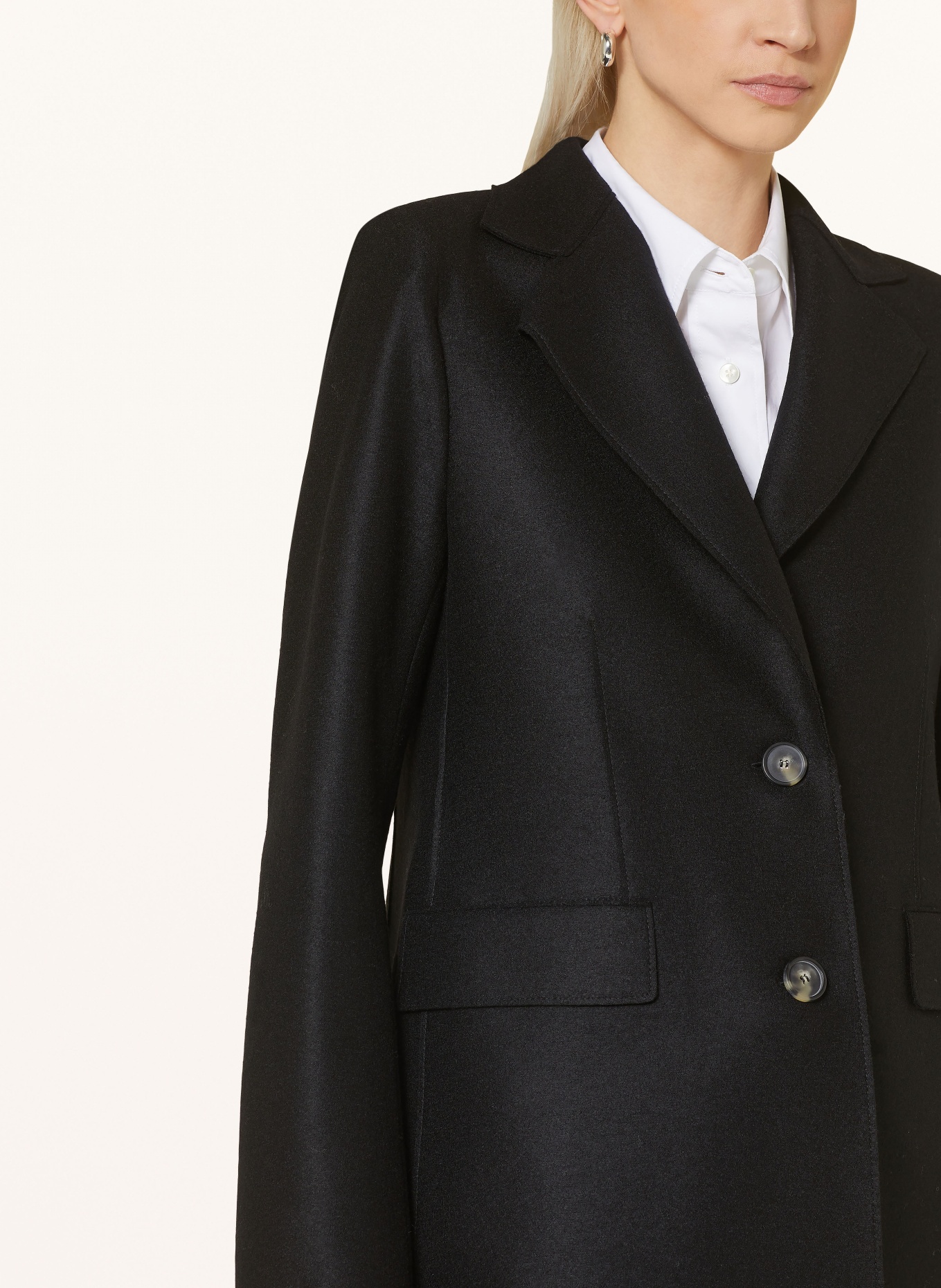 HARRIS WHARF LONDON Wool coat, Color: BLACK (Image 4)