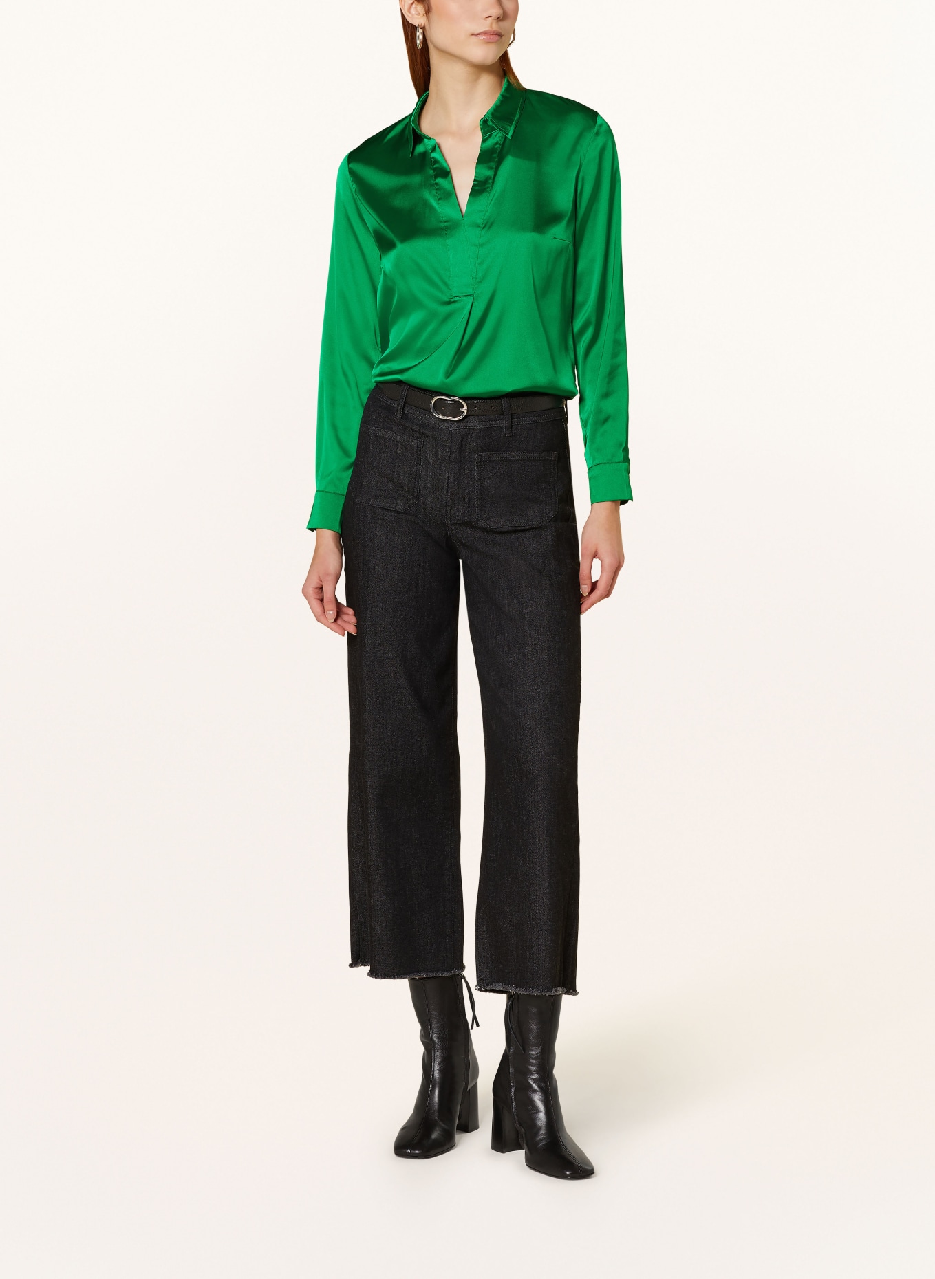 Betty Barclay Shirt blouse in satin, Color: GREEN (Image 2)