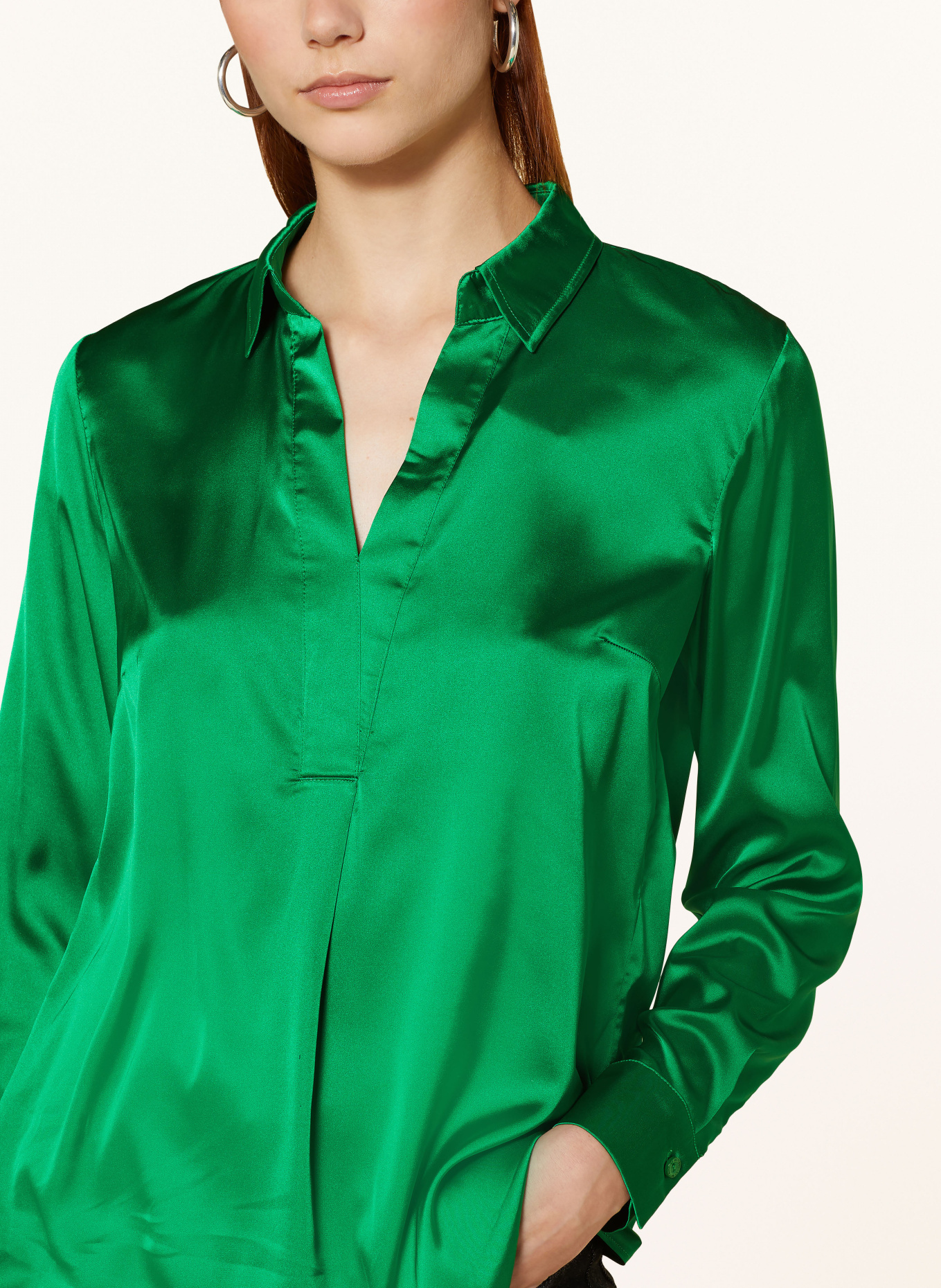 Betty Barclay Shirt blouse in satin, Color: GREEN (Image 4)