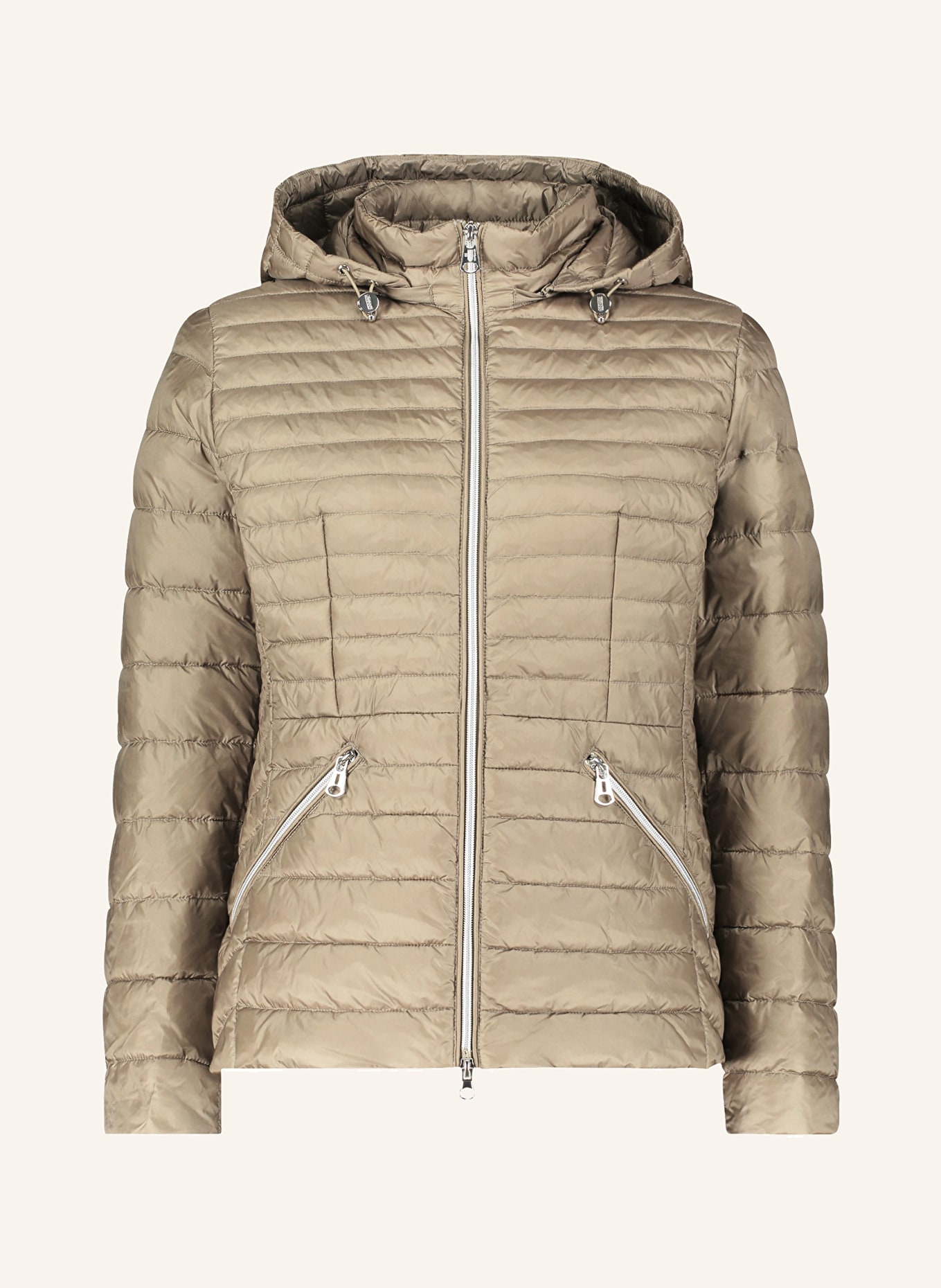 Betty Barclay Quilted Jacket With Hood And Zip Off White
