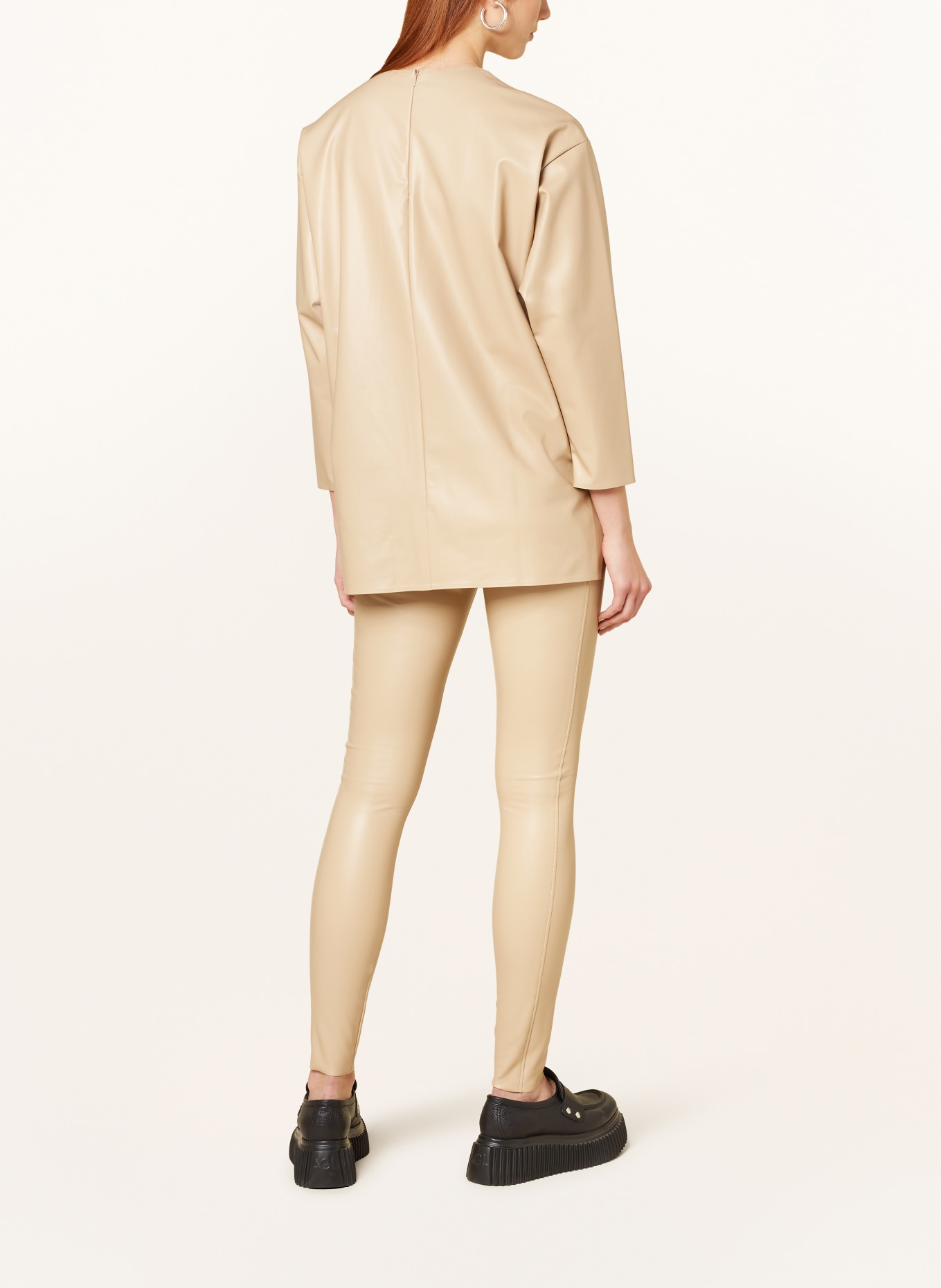 Wolford Leather look shirt with 3/4 sleeves, Color: LIGHT BROWN (Image 3)