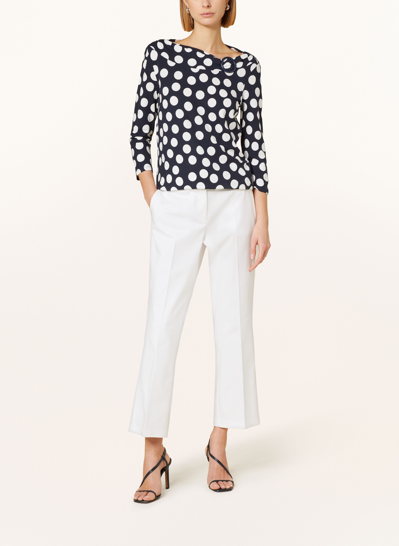Betty Barclay Shirt with 3/4 sleeves, Color: DARK BLUE/ WHITE (Image 2)