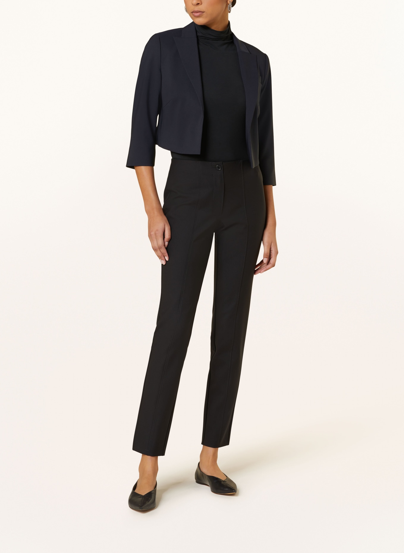 Betty Barclay Cropped blazer with 3/4 sleeves, Color: DARK BLUE (Image 2)