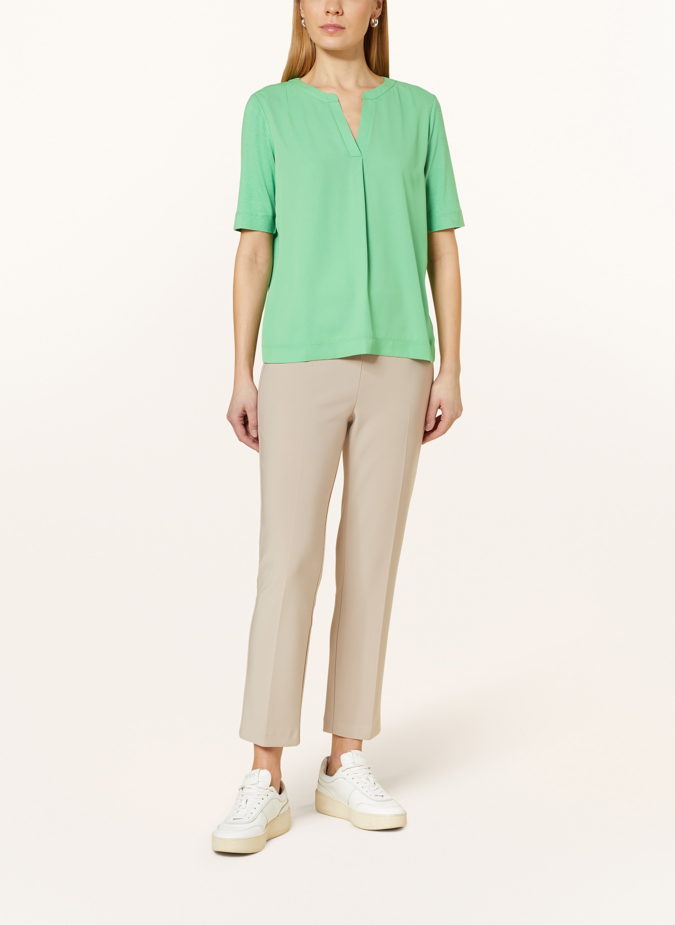 BETTY&CO Shirt blouse in mixed materials, Color: GREEN (Image 2)