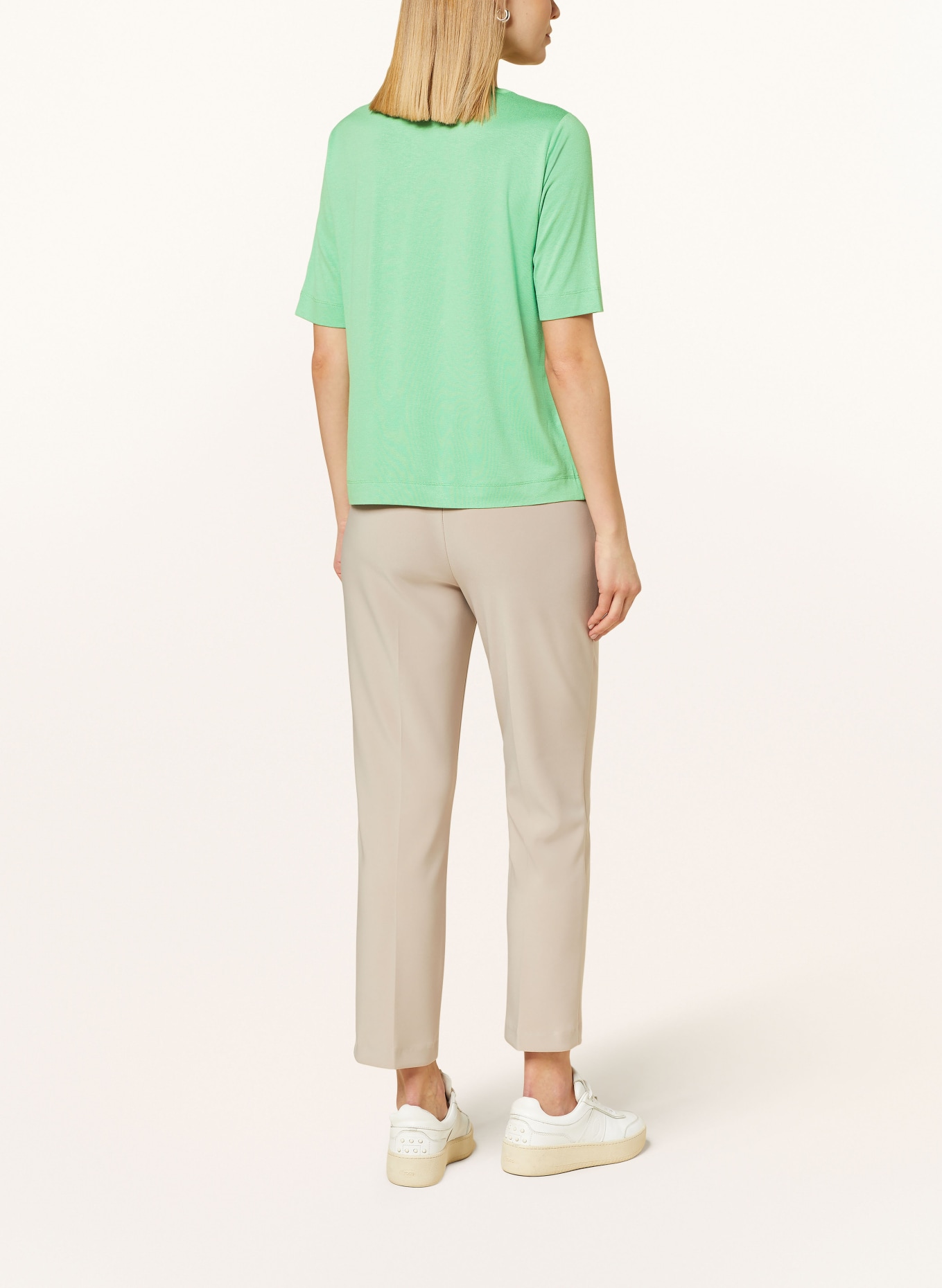 BETTY&CO Shirt blouse in mixed materials, Color: GREEN (Image 3)