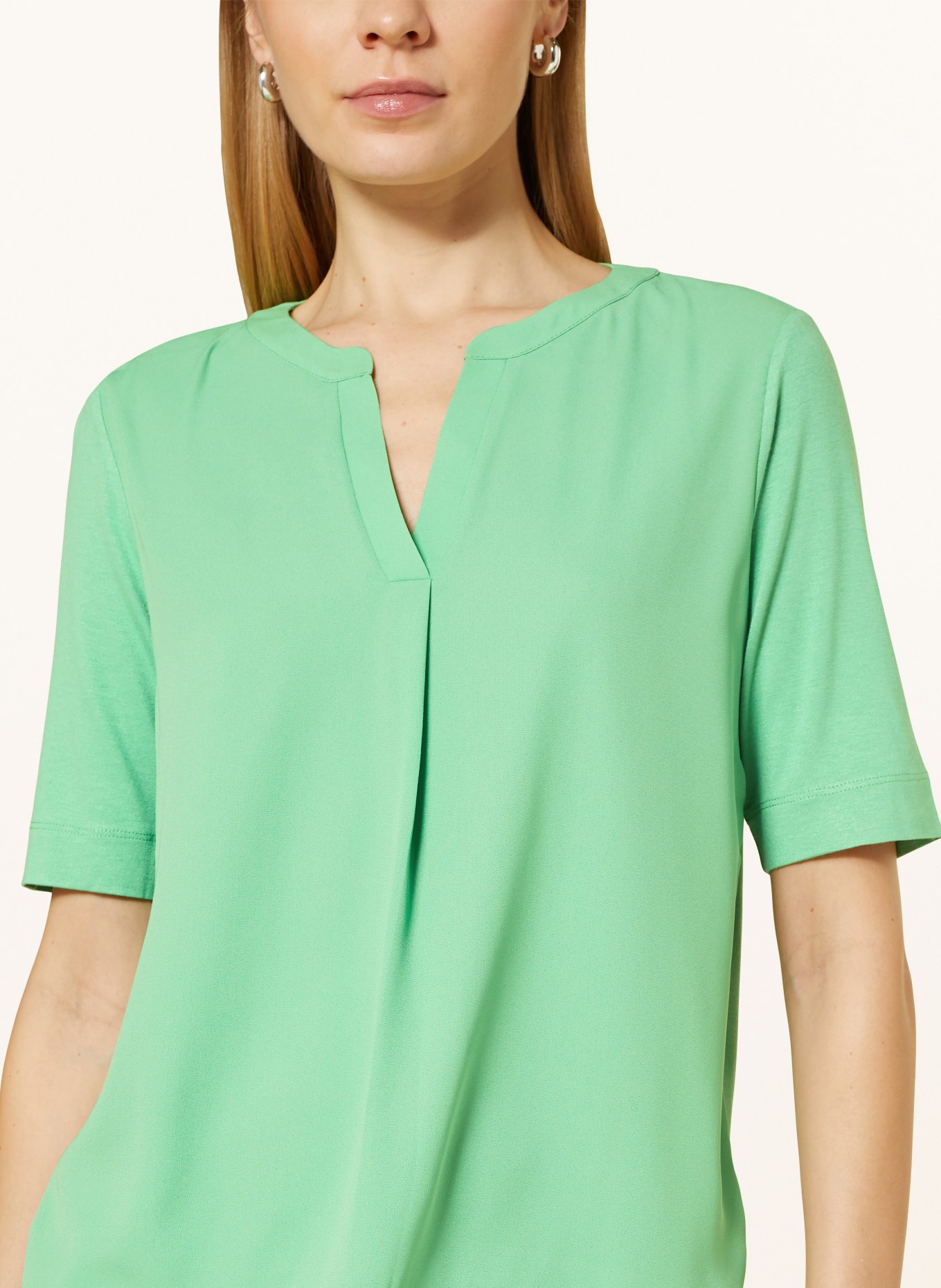 BETTY&CO Shirt blouse in mixed materials, Color: GREEN (Image 4)