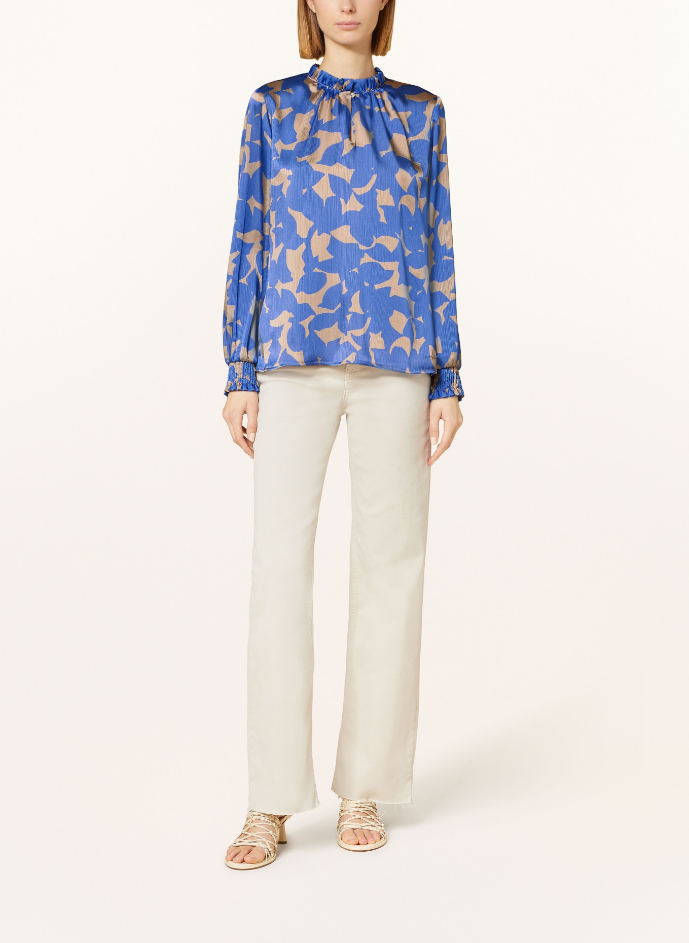BETTY&CO Shirt blouse, Color: BLUE/ TAUPE (Image 2)