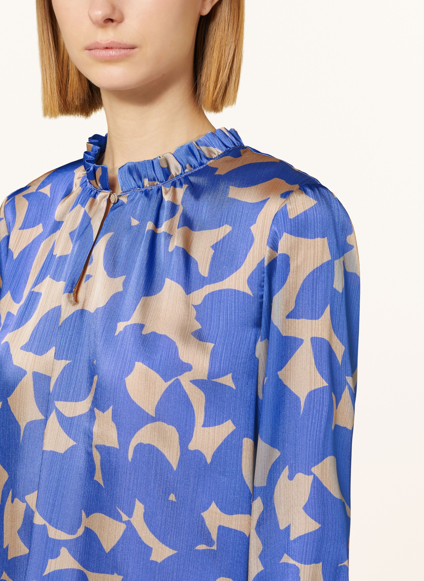 BETTY&CO Shirt blouse, Color: BLUE/ TAUPE (Image 4)
