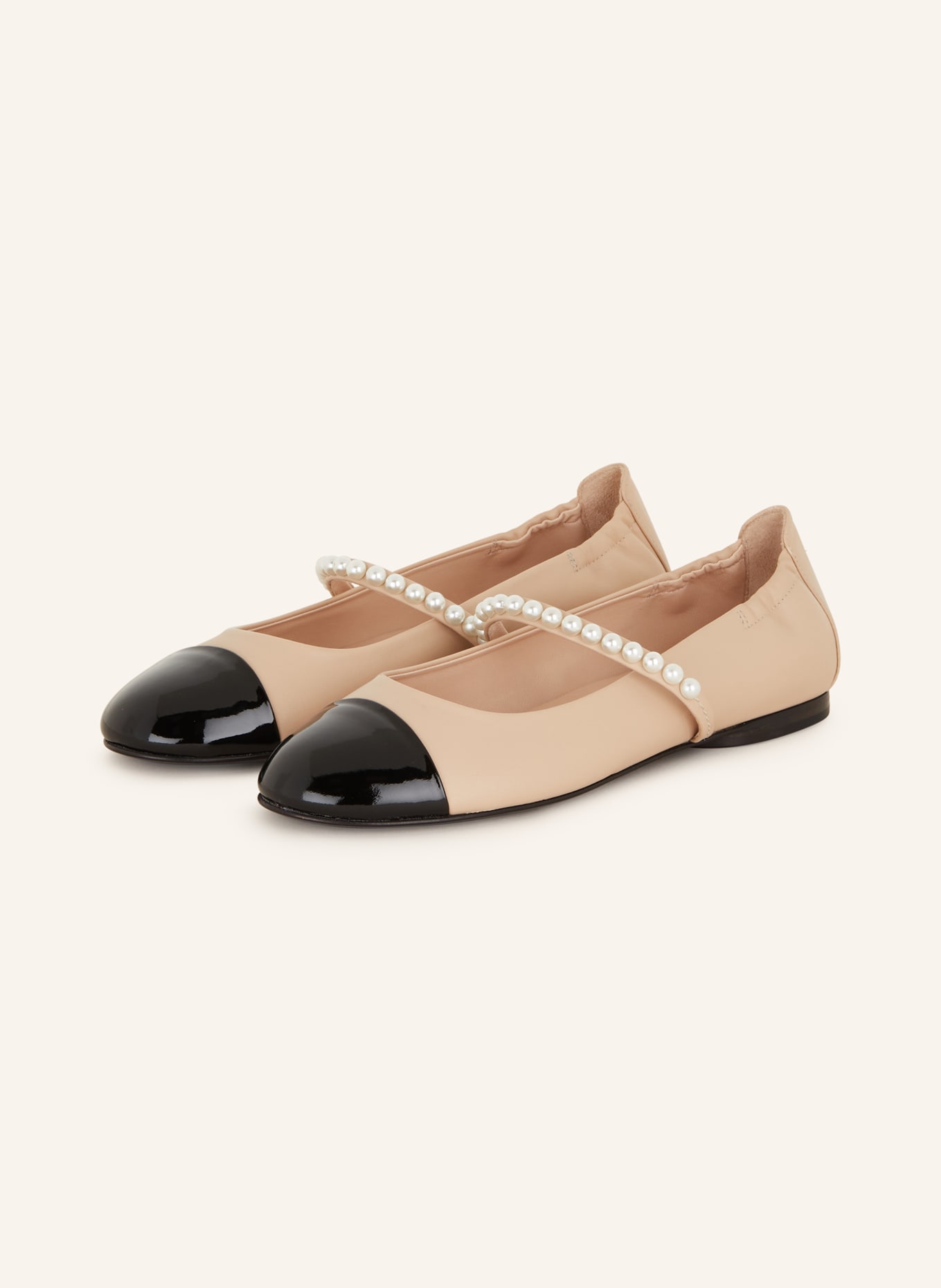 KENNEL & SCHMENGER Ballet flats BILLY with decorative beads, Color: NUDE/ BLACK (Image 1)