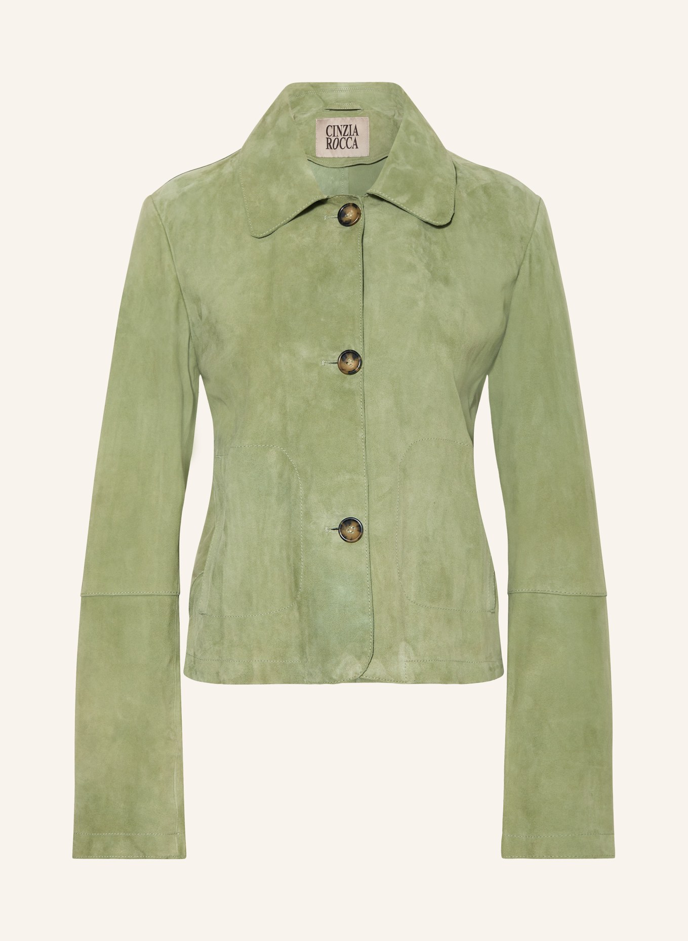 CINZIA ROCCA Leather jacket, Color: LIGHT GREEN (Image 1)