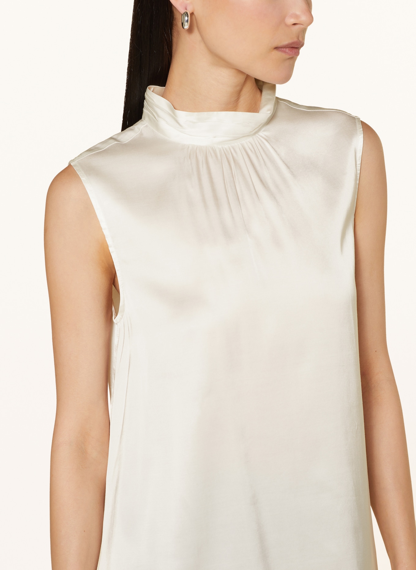MRS & HUGS Blouse top in satin, Color: WHITE (Image 4)