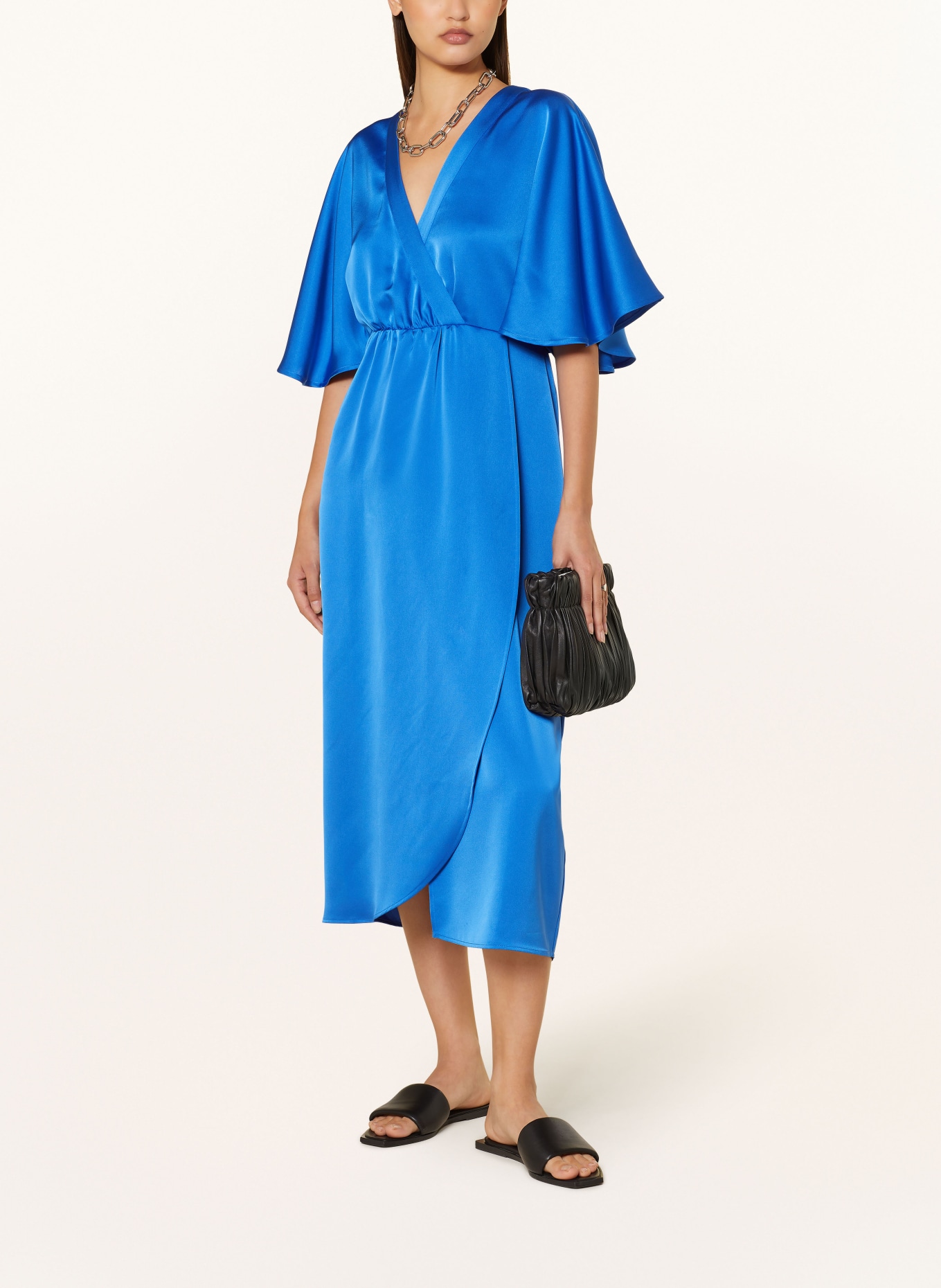 MRS & HUGS Satinkleid: BLAU