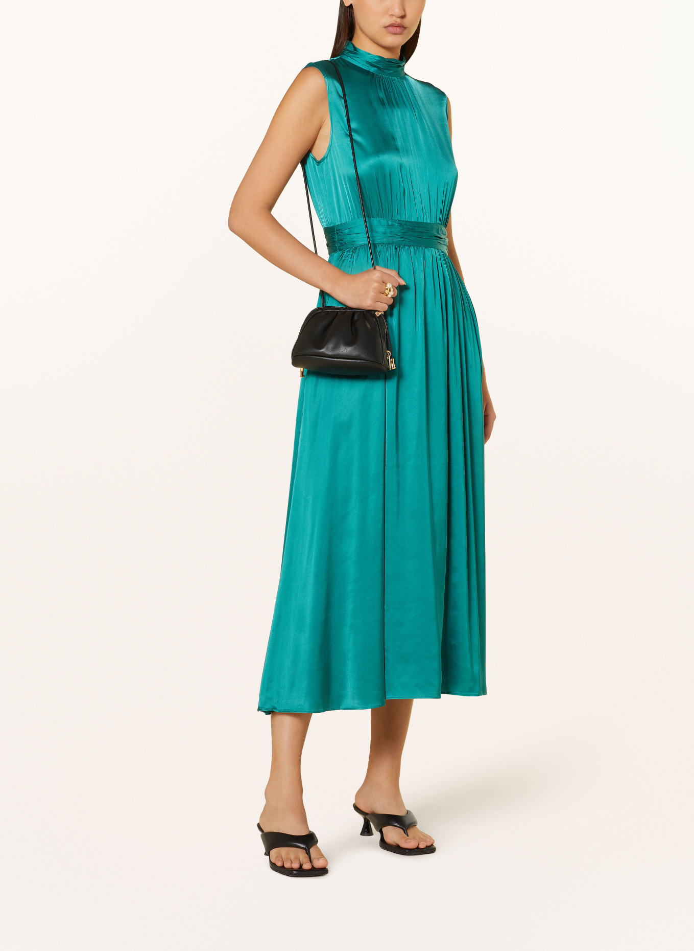 MRS & HUGS Satin dress, Color: GREEN (Image 2)