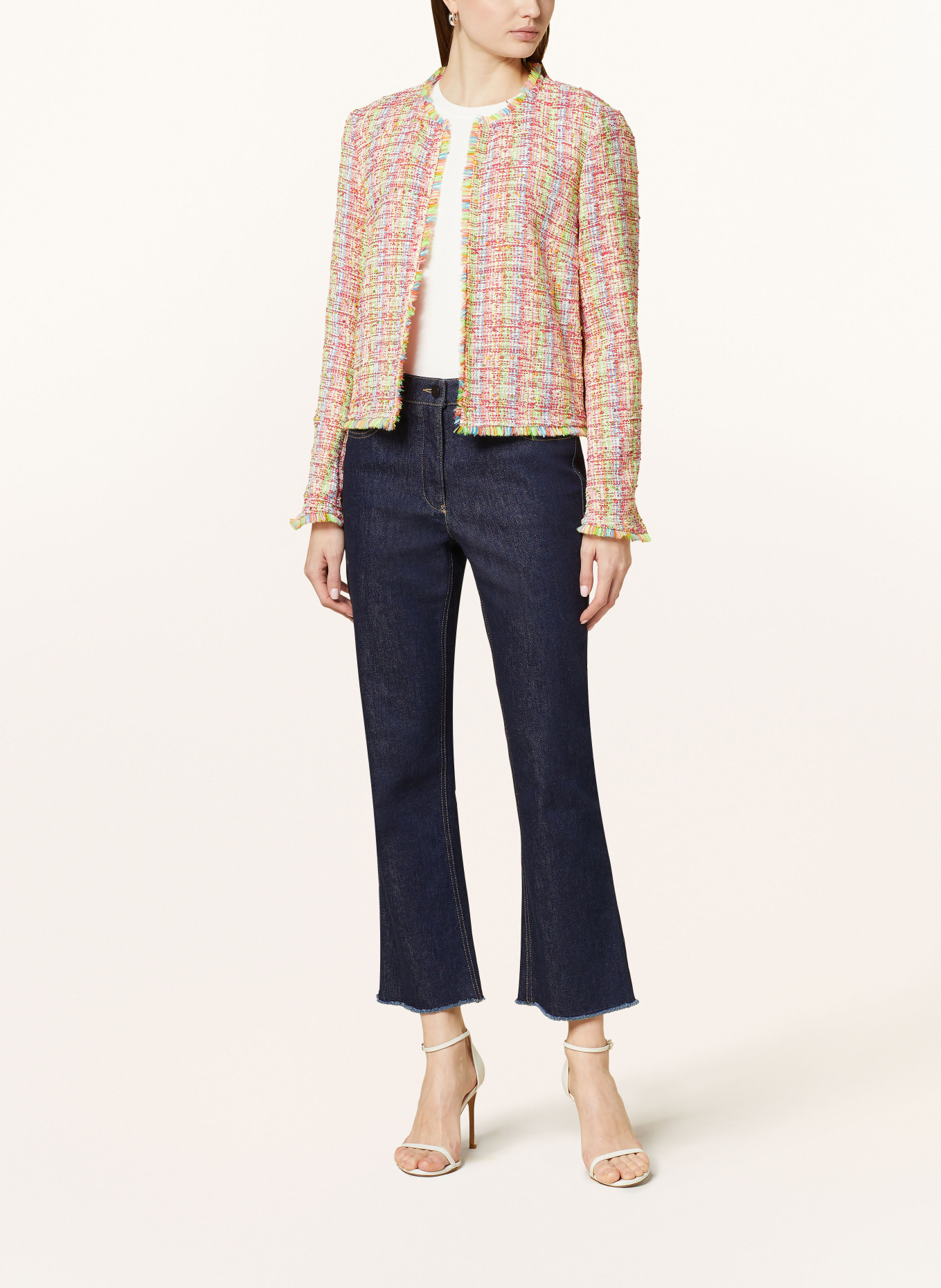 MARC CAIN Boxy jacket in tweed, Color: 531 light apple green (Image 2)