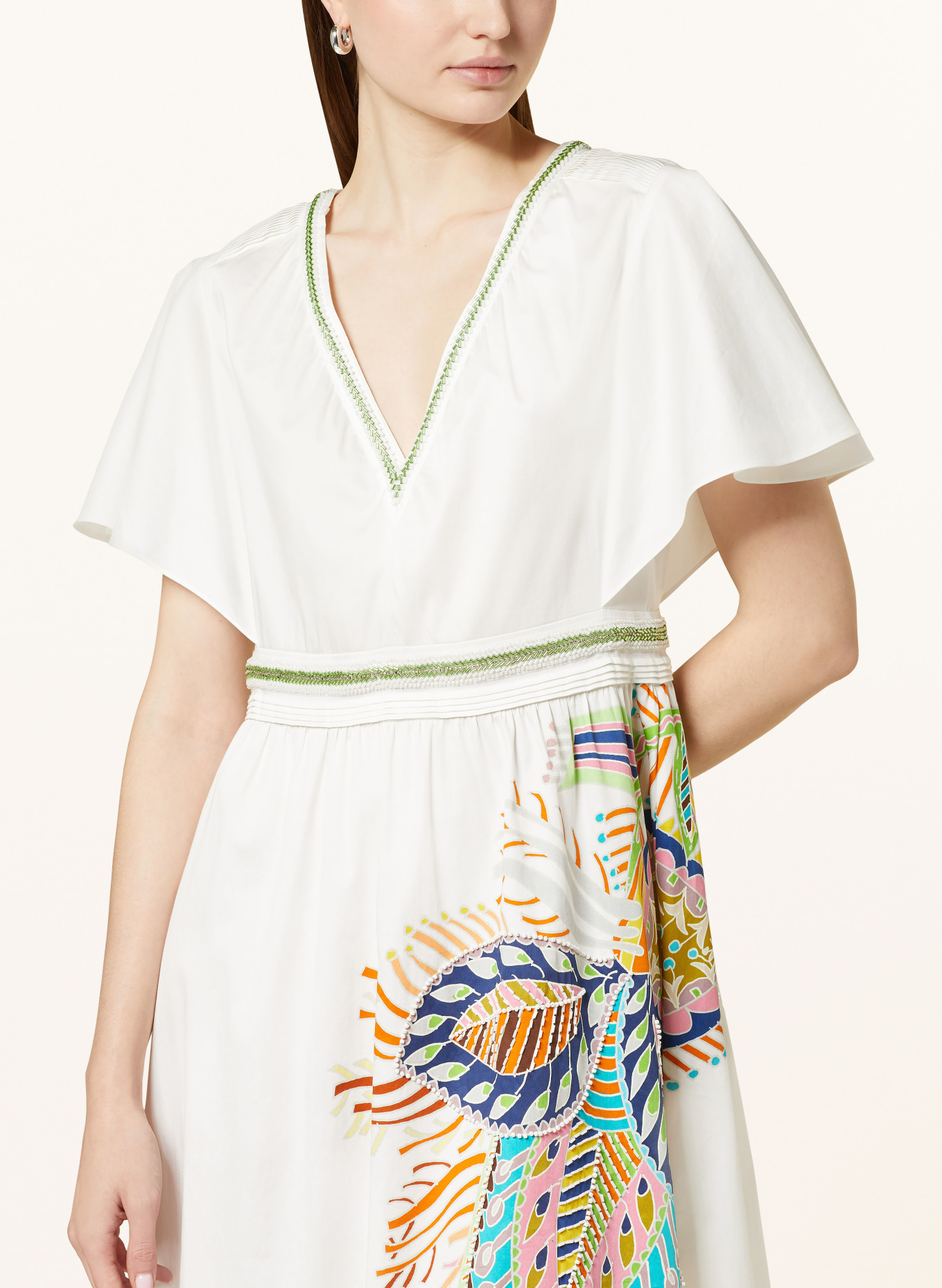 MARC CAIN Kleid mit Schmuckperlen, Farbe: WEISS (Bild 4)