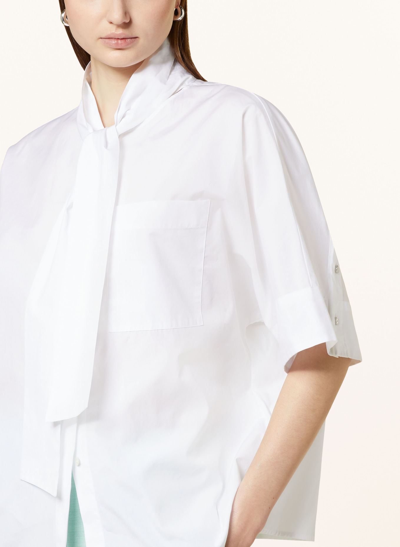 MARC CAIN Bow-tie blouse, Color: 100 WHITE (Image 5)