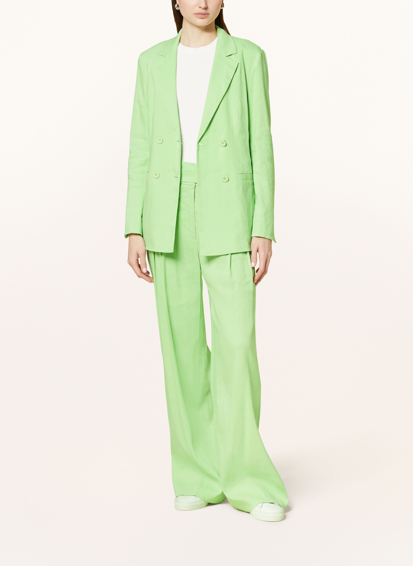MARC CAIN Blazer with linen, Color: 531 light apple green (Image 2)