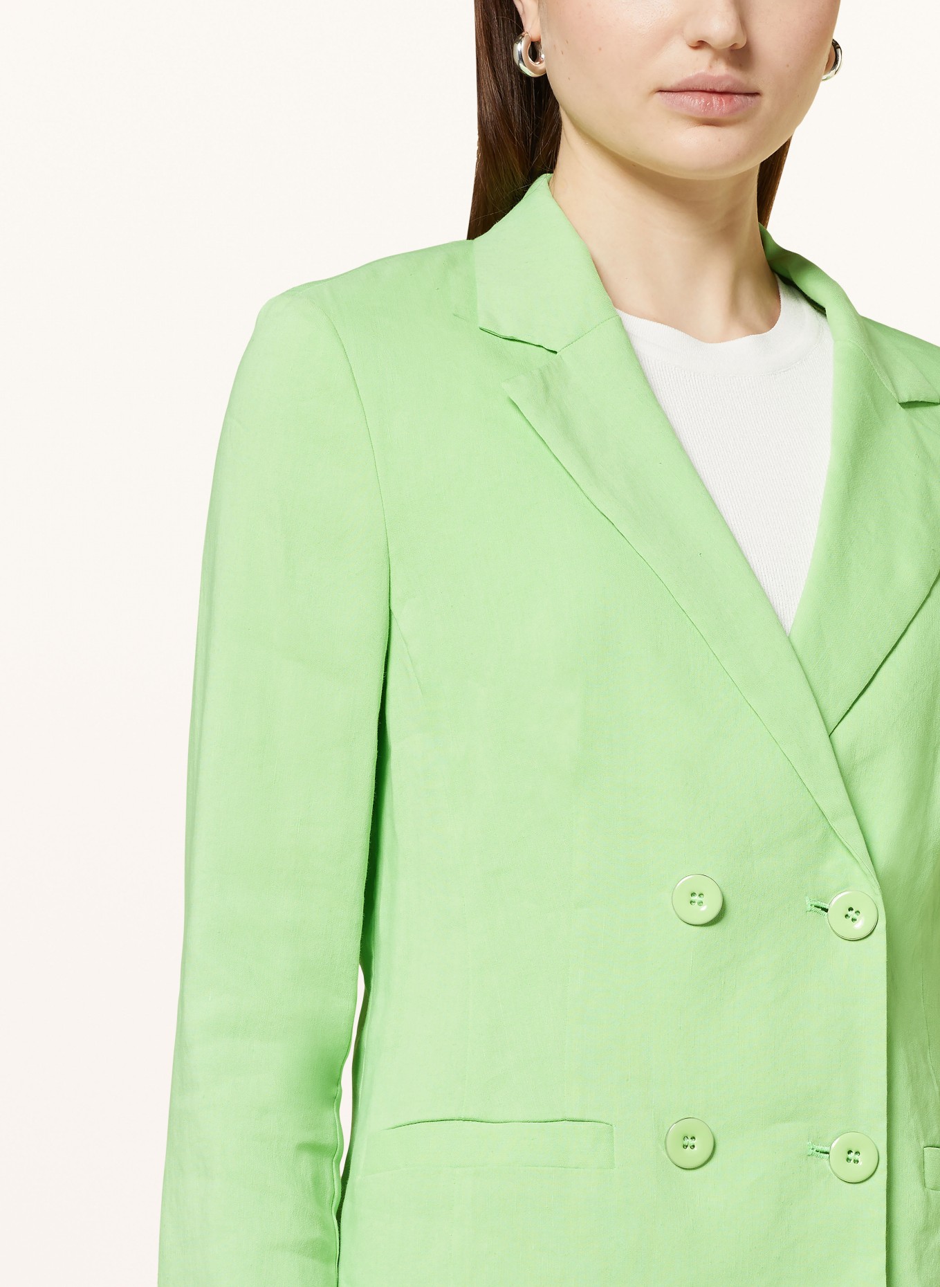 MARC CAIN Blazer with linen, Color: 531 light apple green (Image 4)