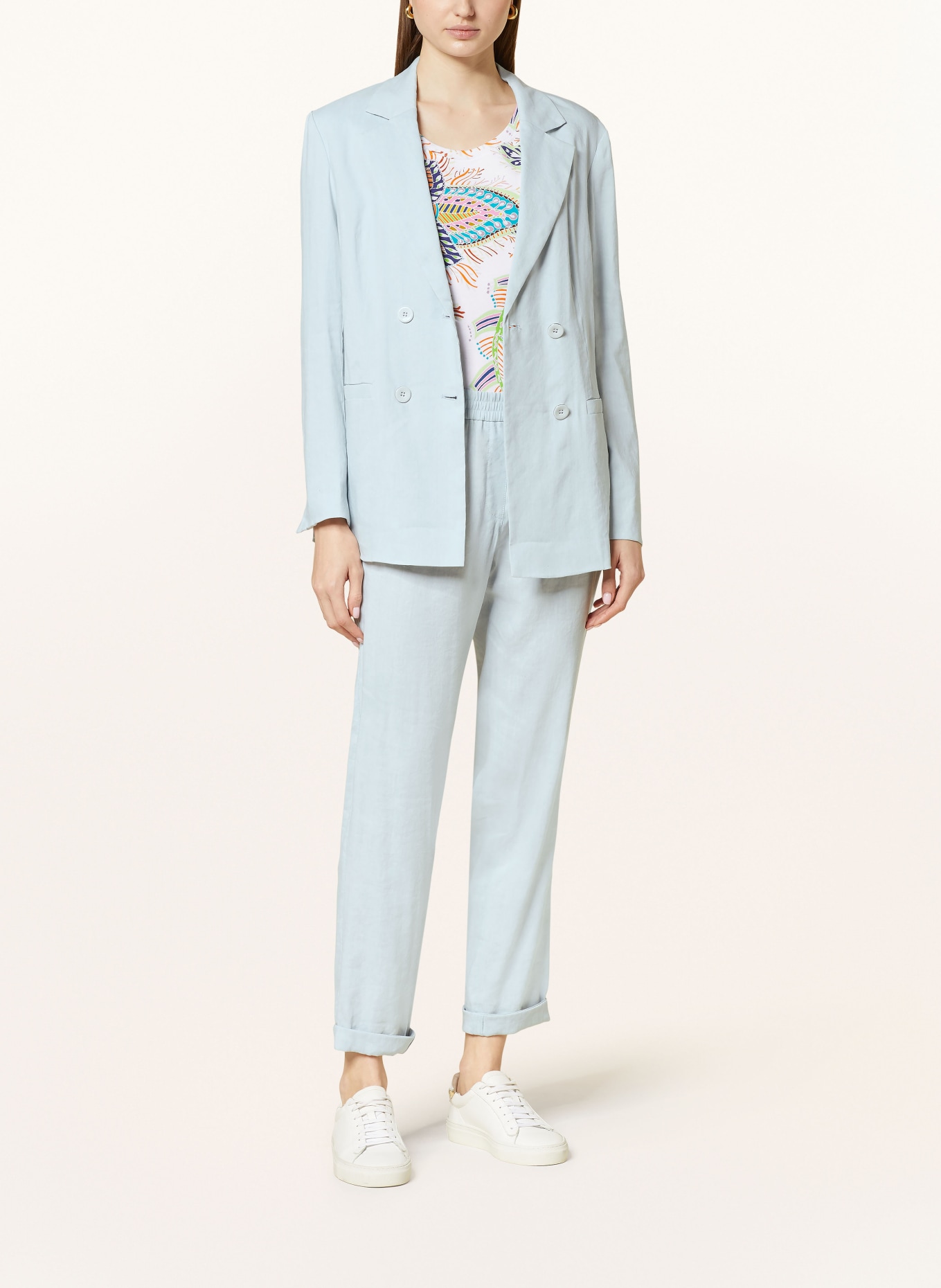 MARC CAIN Blazer with linen, Color: LIGHT BLUE (Image 2)