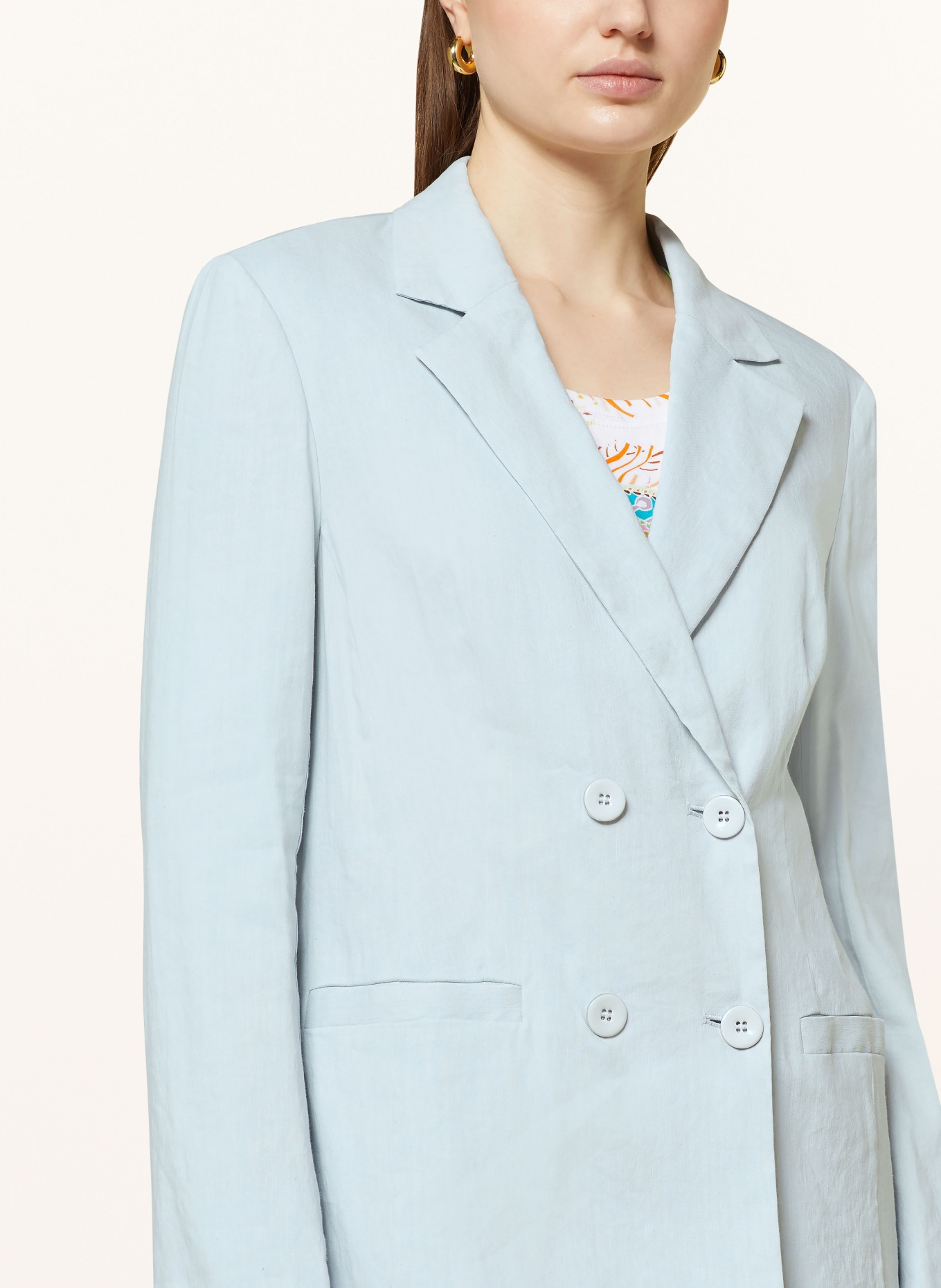 MARC CAIN Blazer with linen, Color: LIGHT BLUE (Image 4)