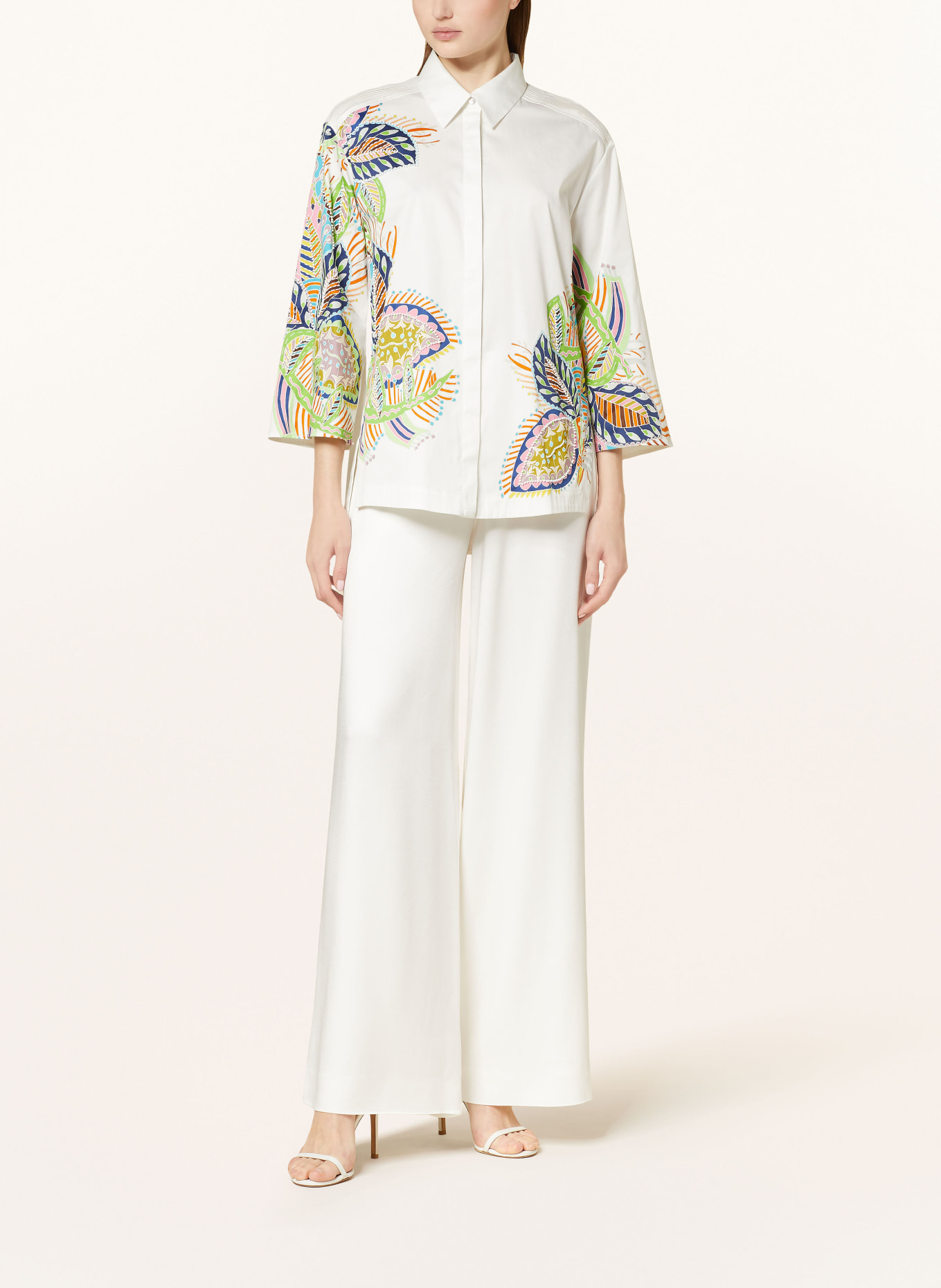 MARC CAIN Shirt blouse with 3/4 sleeves, Color: 100 WHITE (Image 2)