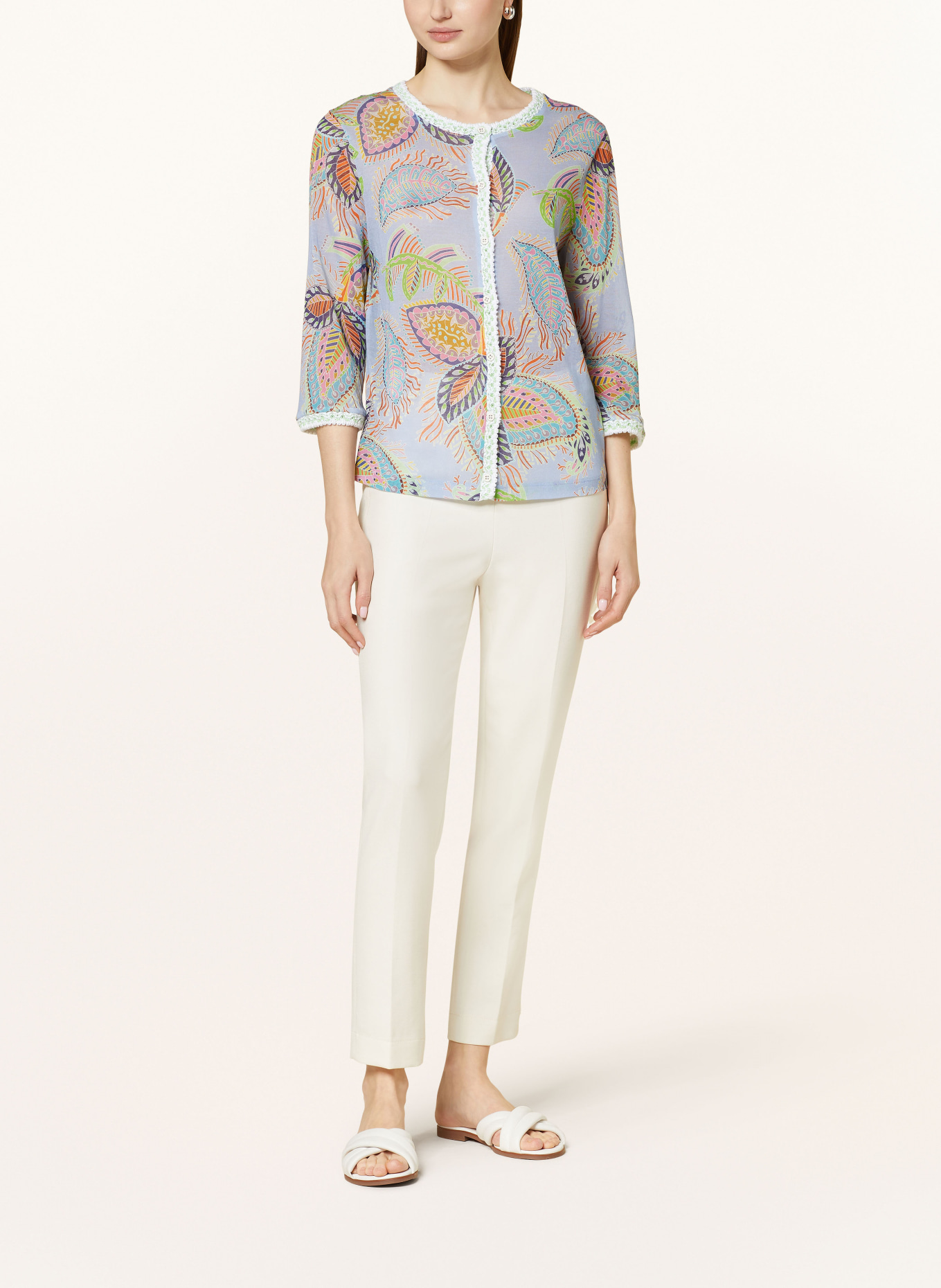 MARC CAIN Blouse with 3/4 sleeves, Color: 321 deep summer sky (Image 2)