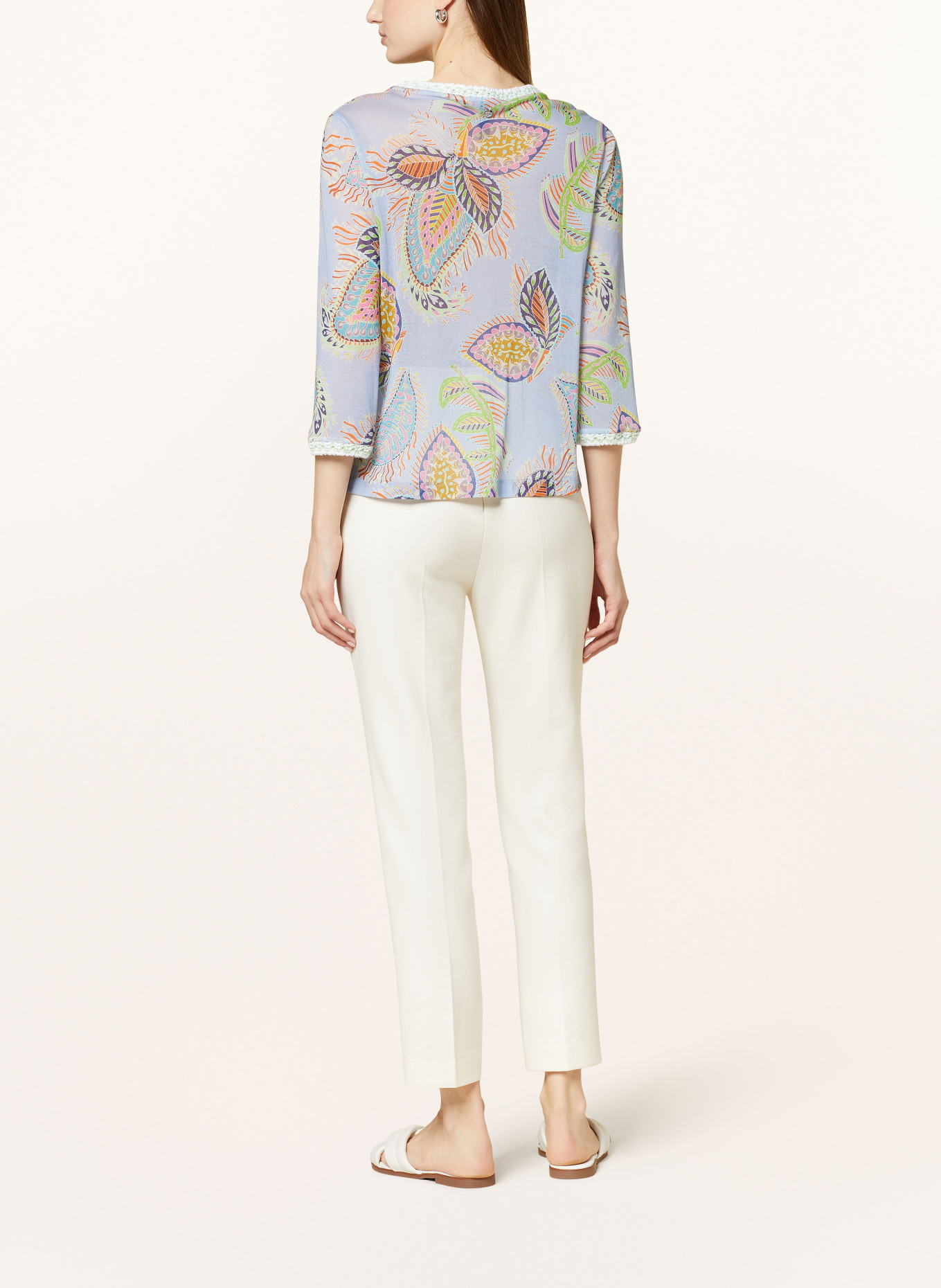 MARC CAIN Blouse with 3/4 sleeves, Color: 321 deep summer sky (Image 3)