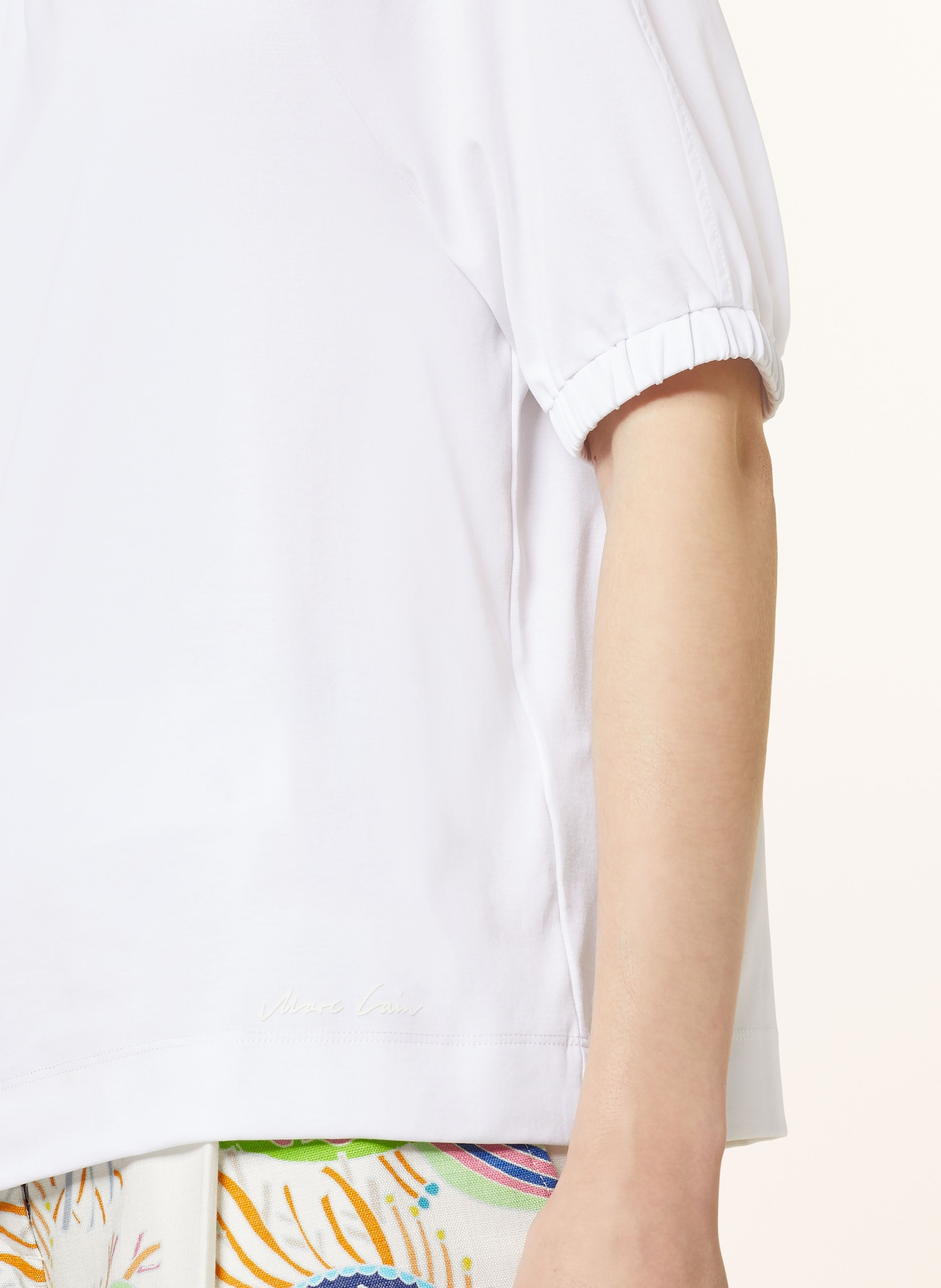 MARC CAIN T-shirt z mieszanki materiałów, Kolor: 100 WHITE (Obrazek 4)