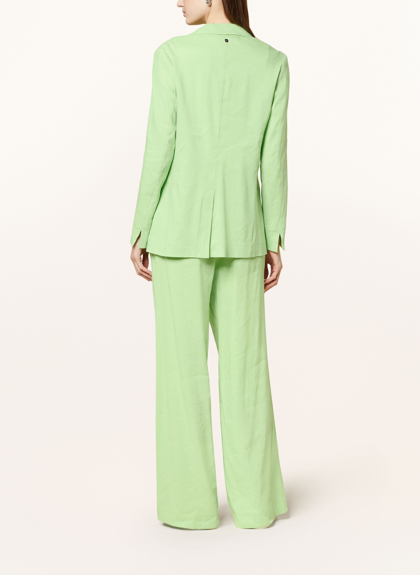 MARC CAIN Wide leg trousers WICHITA with linen, Color: 531 light apple green (Image 3)