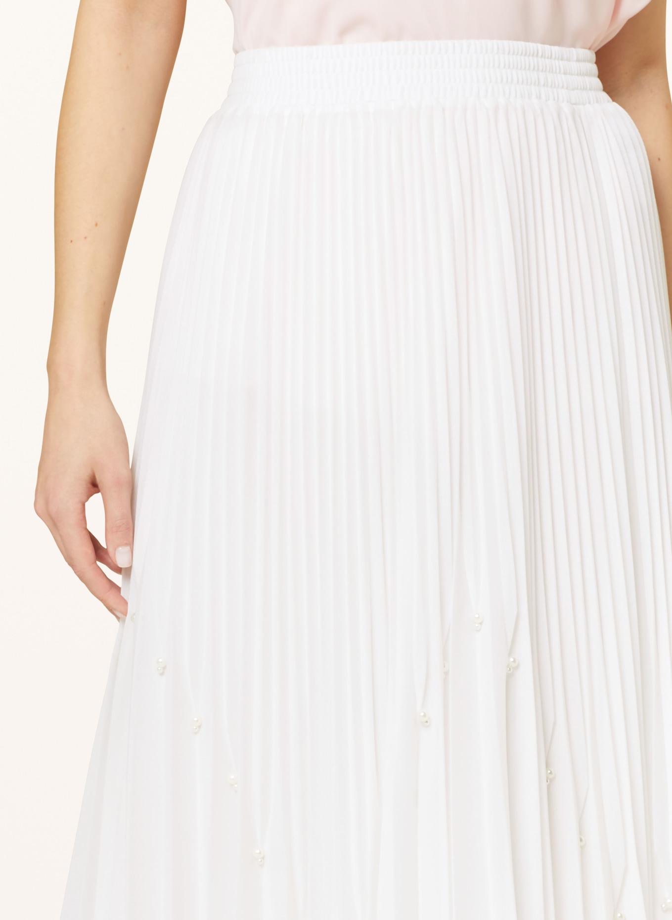 MARC CAIN Plisovaná sukně s ozdobnými perličkami, Barva: 110 off (Obrázek 4)