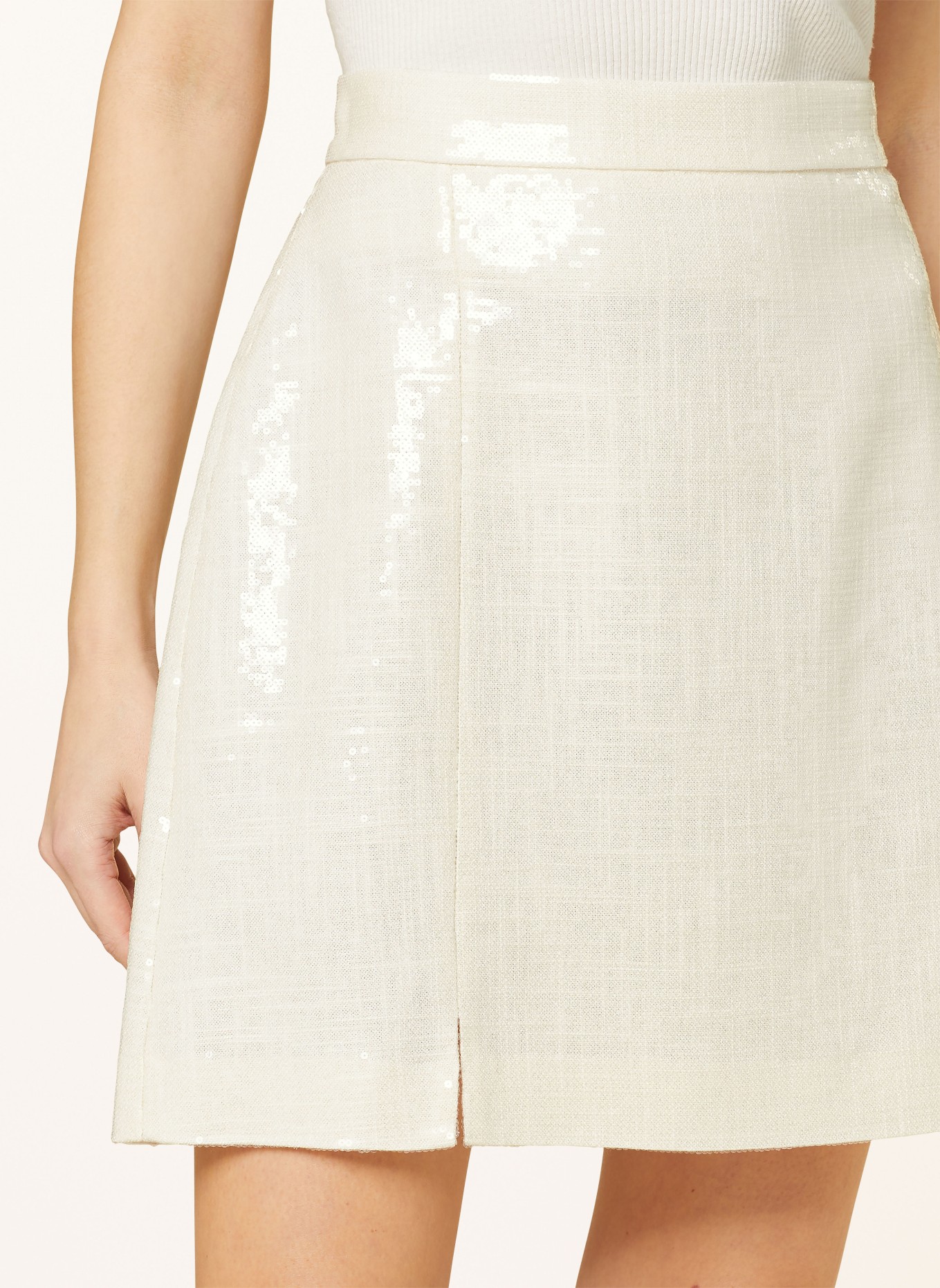 MARC CAIN Skirt with linen and sequins, Color: 110 off (Image 4)