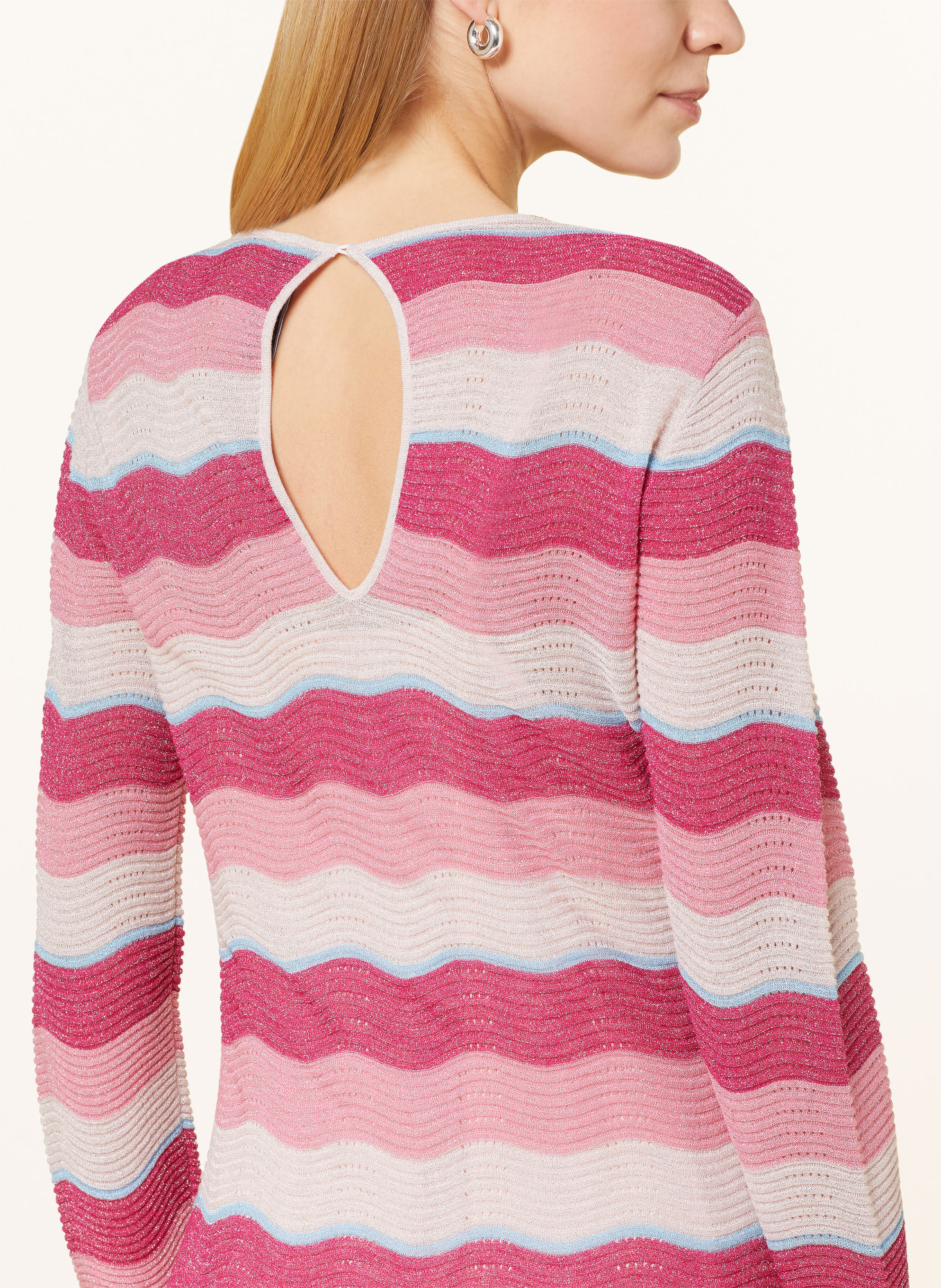 MARC CAIN Knit dress with glitter thread, Color: 267 deep fuchsia (Image 4)