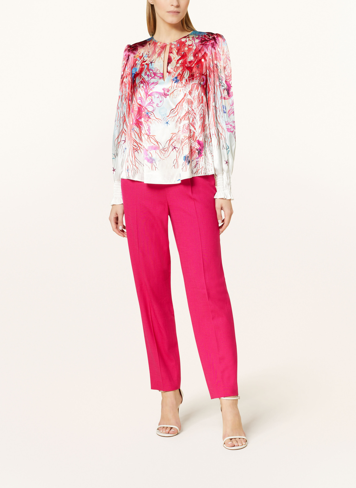 MARC CAIN Shirt blouse in satin, Color: 212 soft seashell (Image 2)