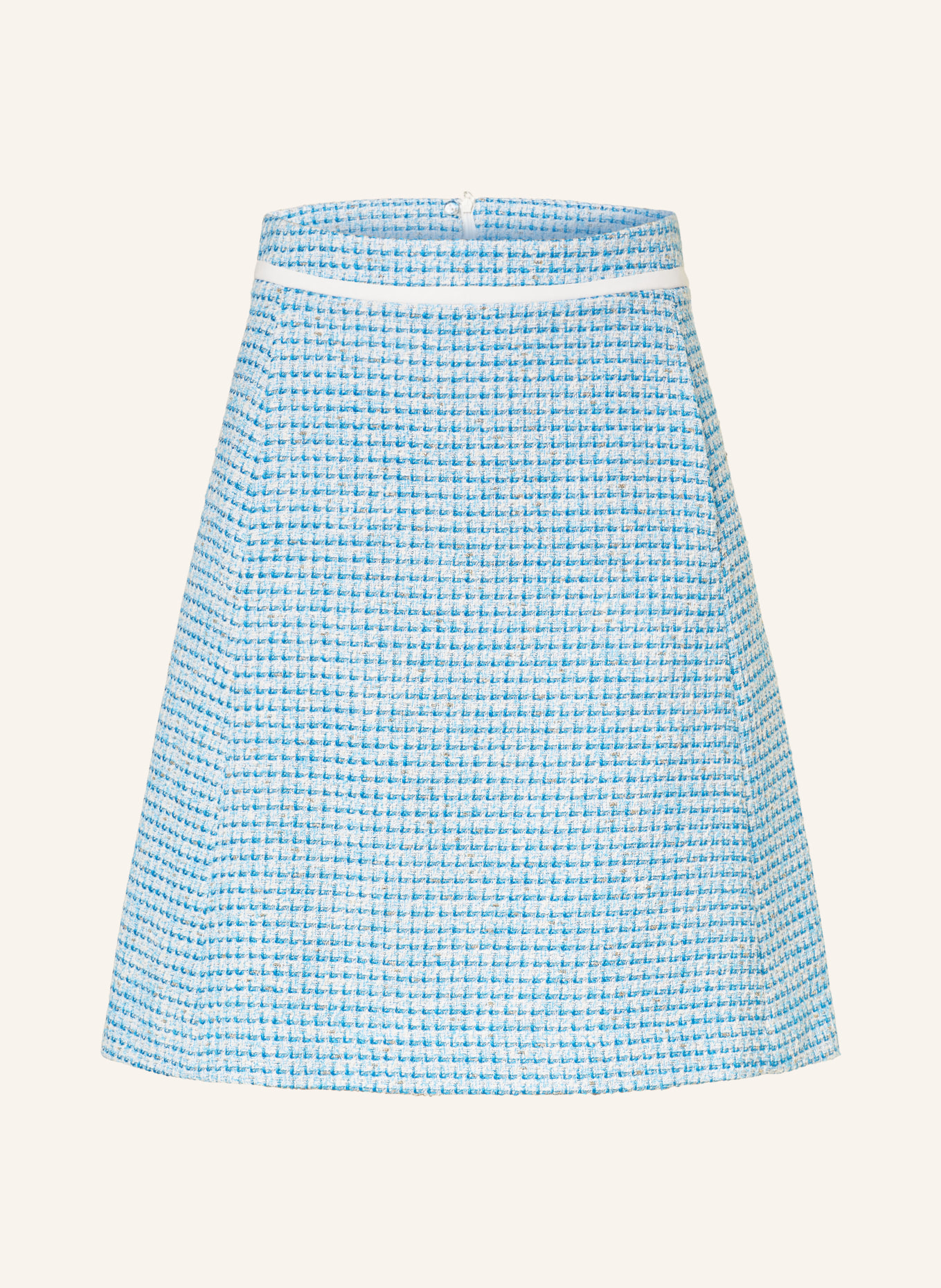 MARC CAIN Tweed skirt with glitter thread, Color: 341 light azure (Image 1)