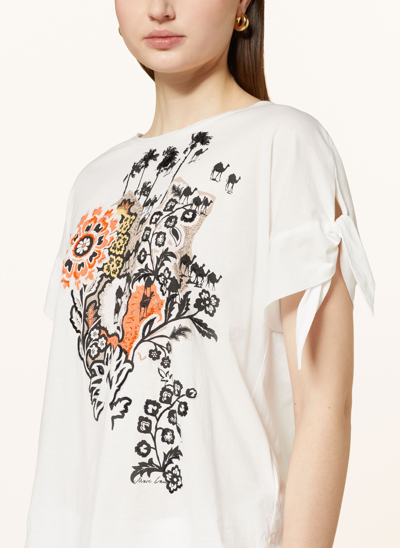 MARC CAIN T-shirt with decorative beads, Color: 110 off (Image 4)